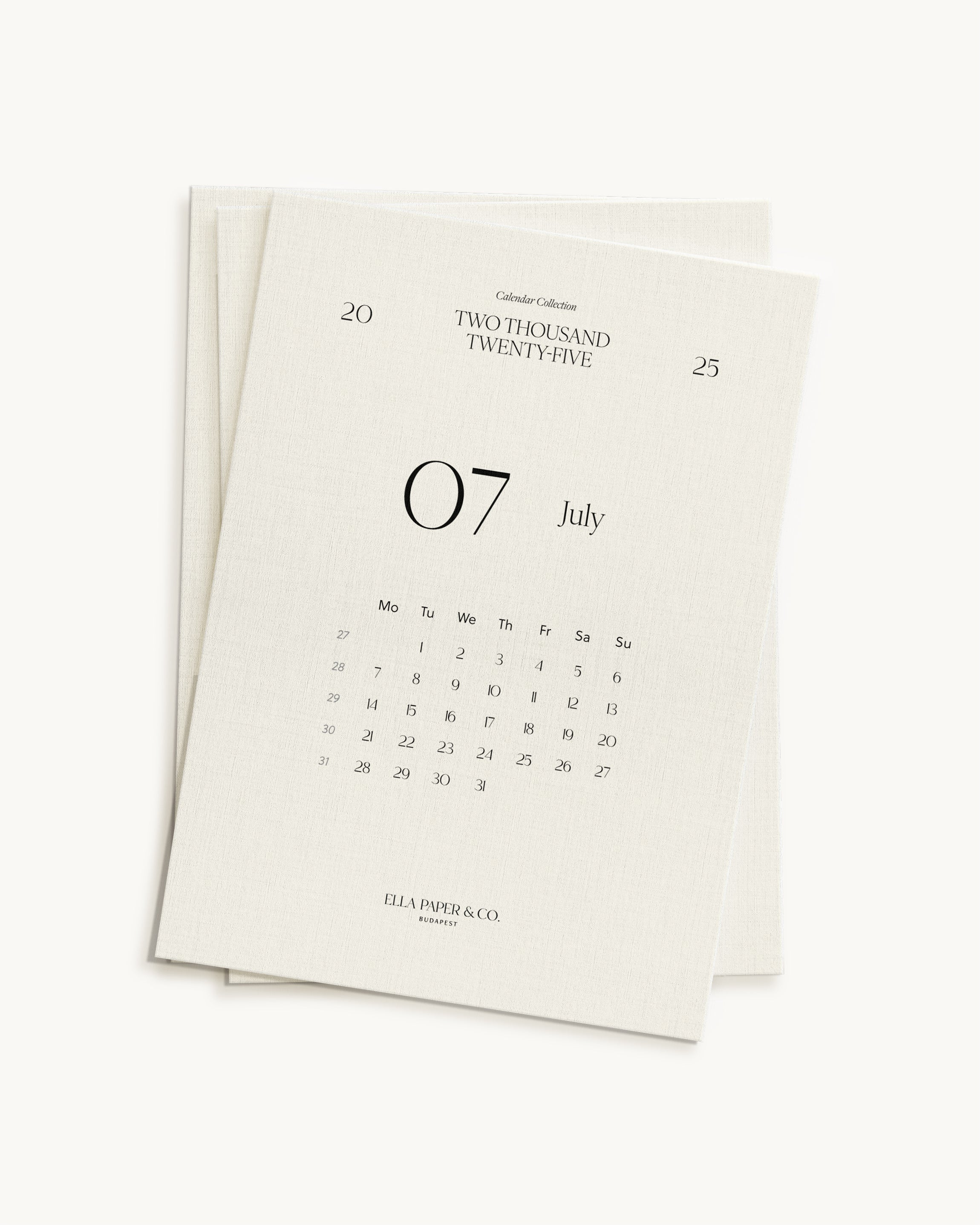2025 Q3 Monthly Calendar Cards