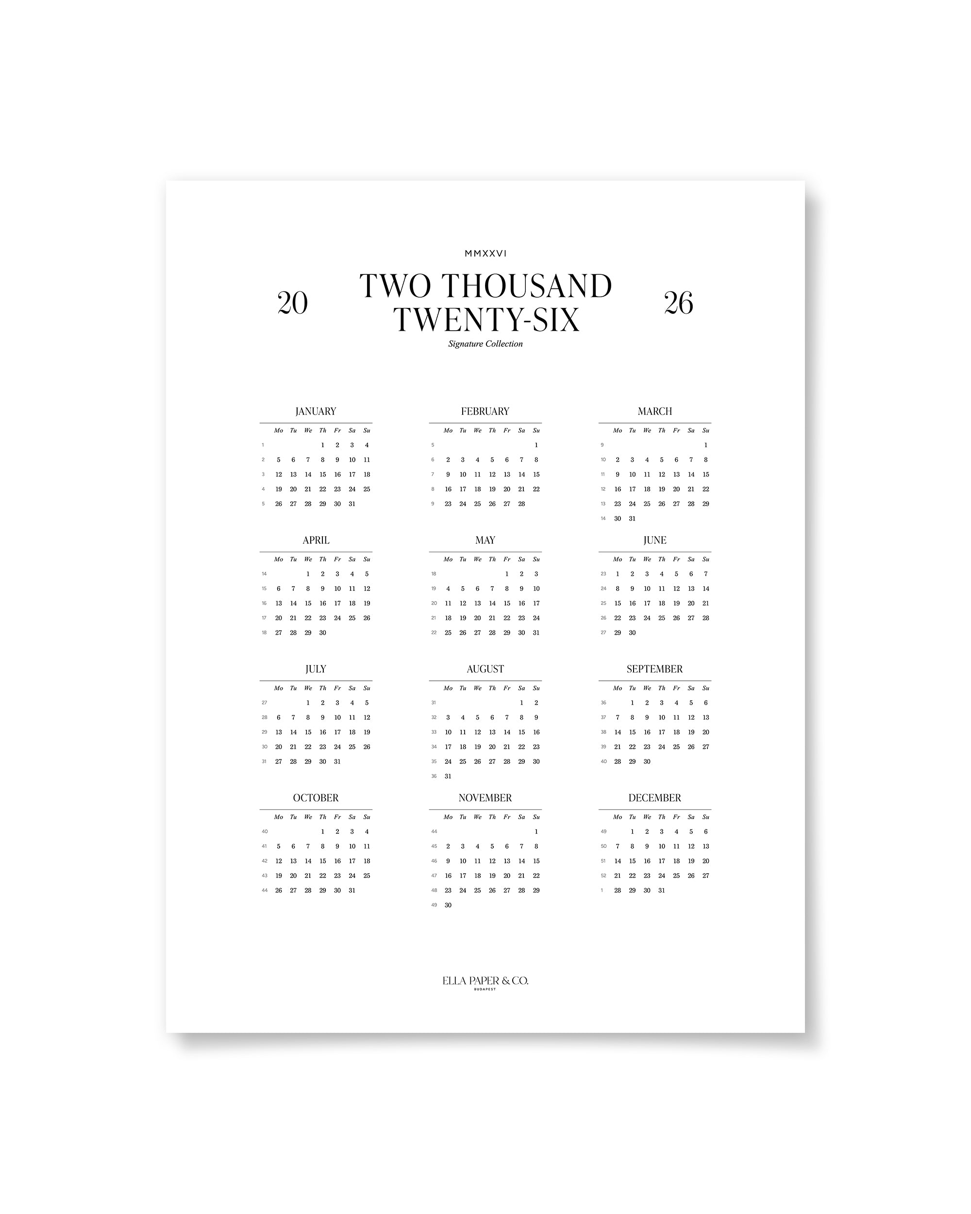 2026 Naptárposzter - SIGNATURE