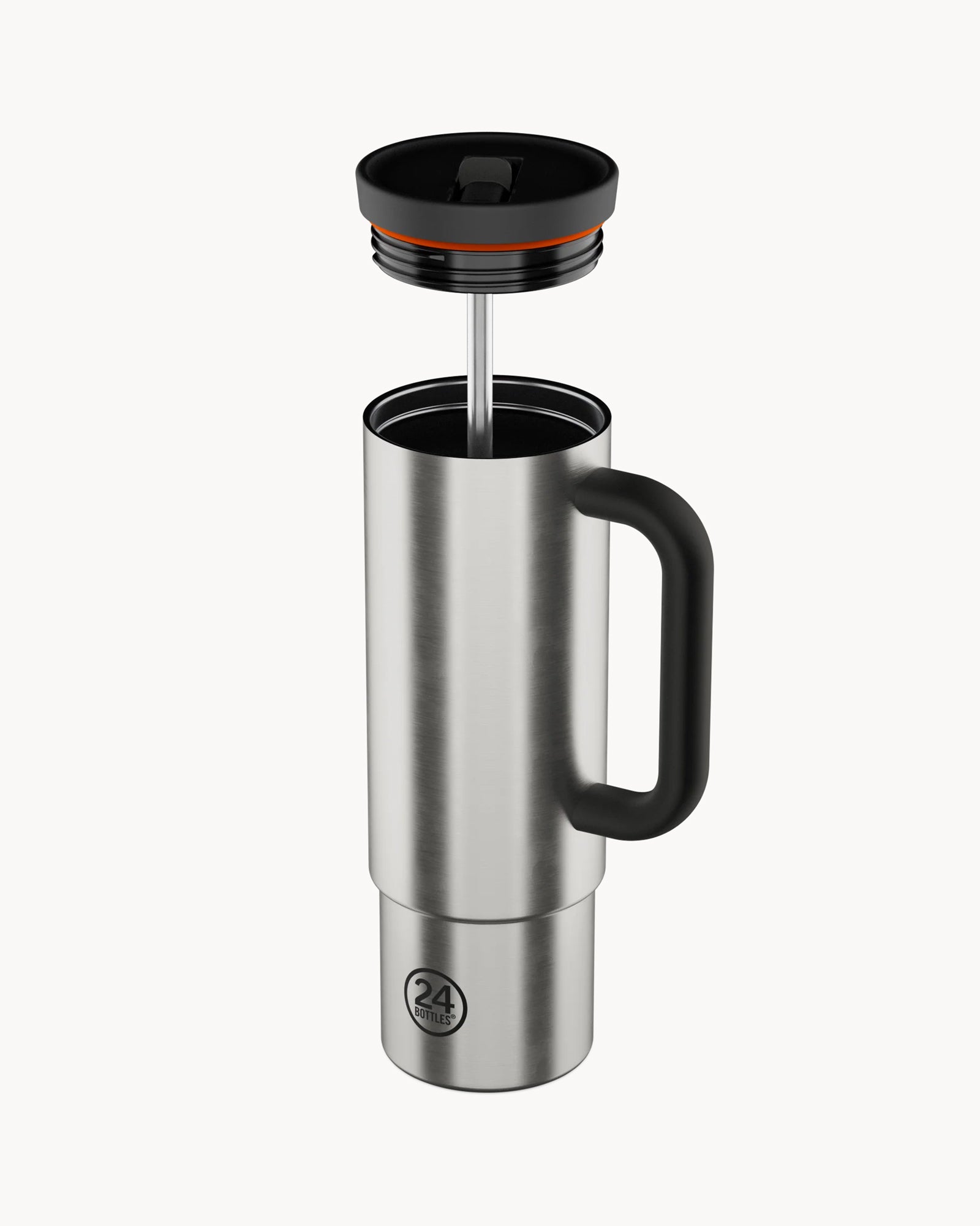 24Bottles Straw Cup 800 ml rozsdamentes acél bögre szívószállal - Brushed Steel