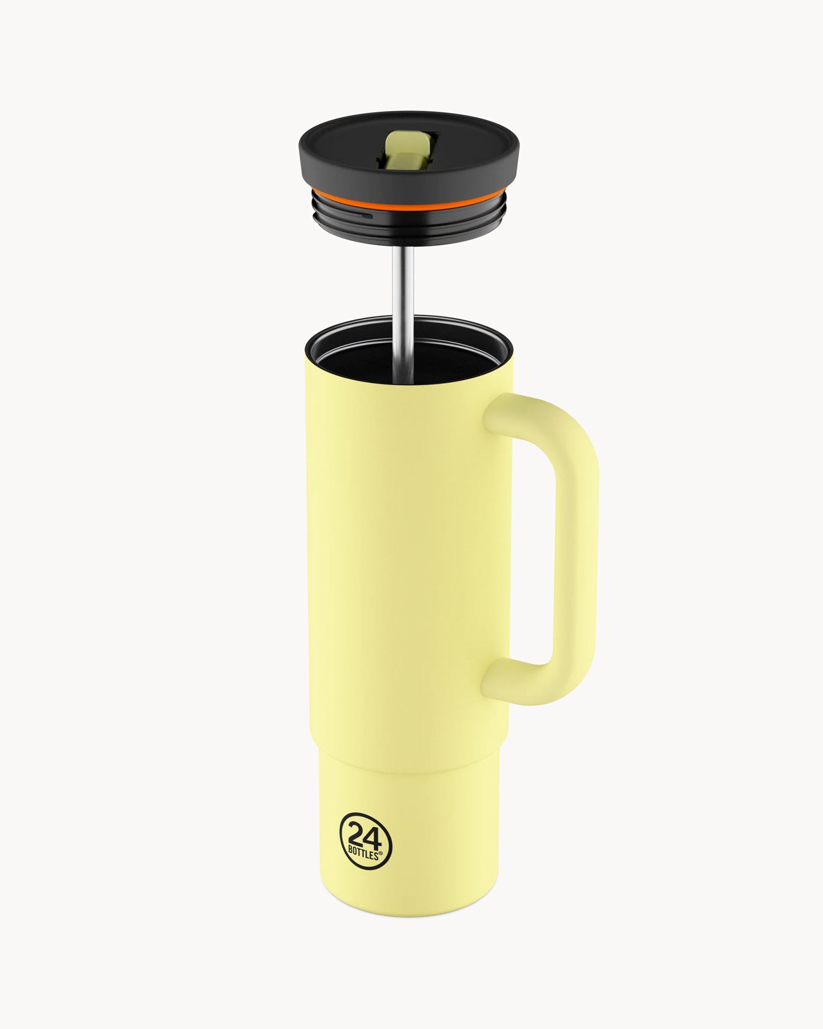 24Bottles Straw Cup 800 ml rozsdamentes acél bögre szívószállal - Citrus