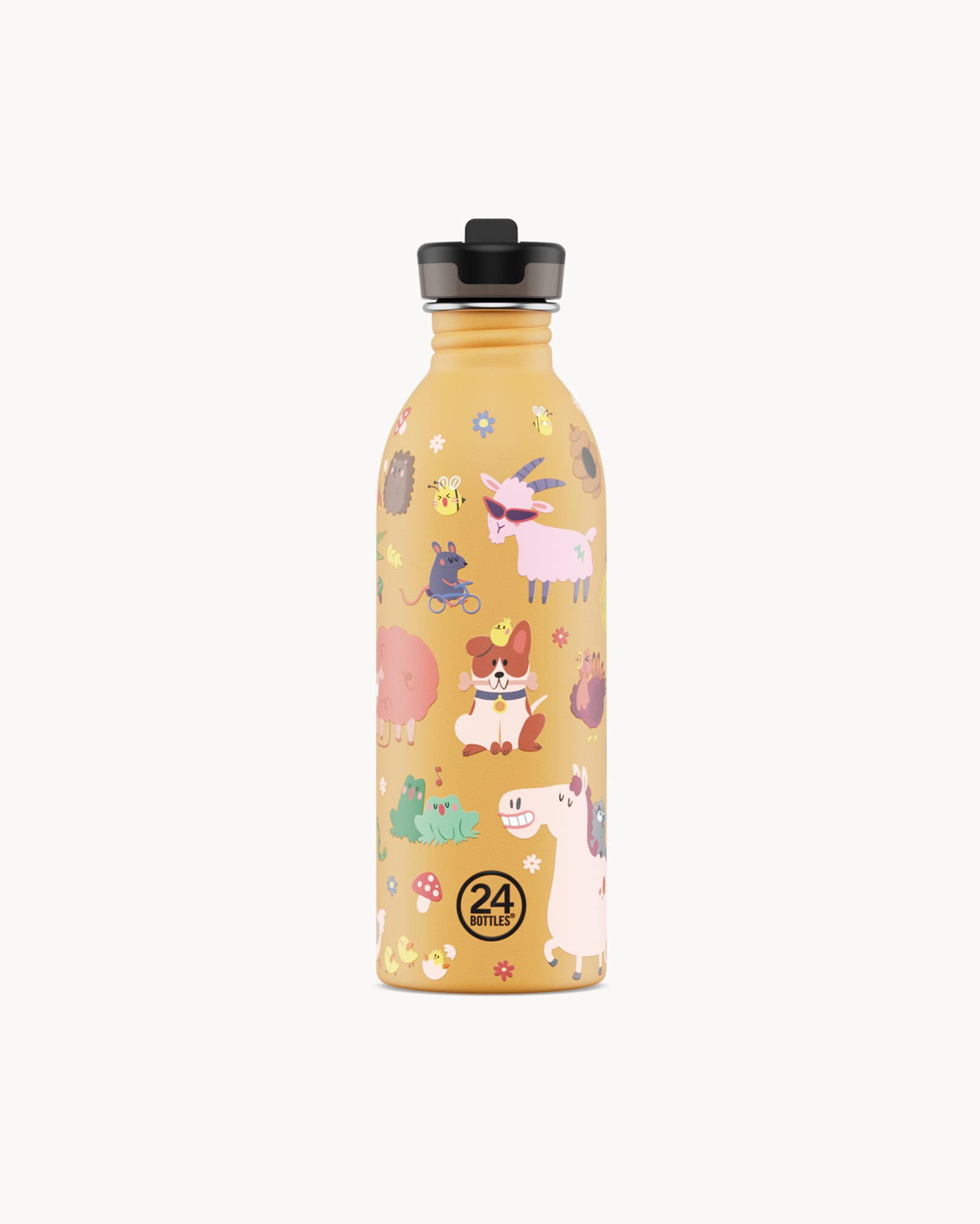 24Bottles Kids 500 ml rozsdamentes acél kulacs szívószálas kupakkal - Farm Friends