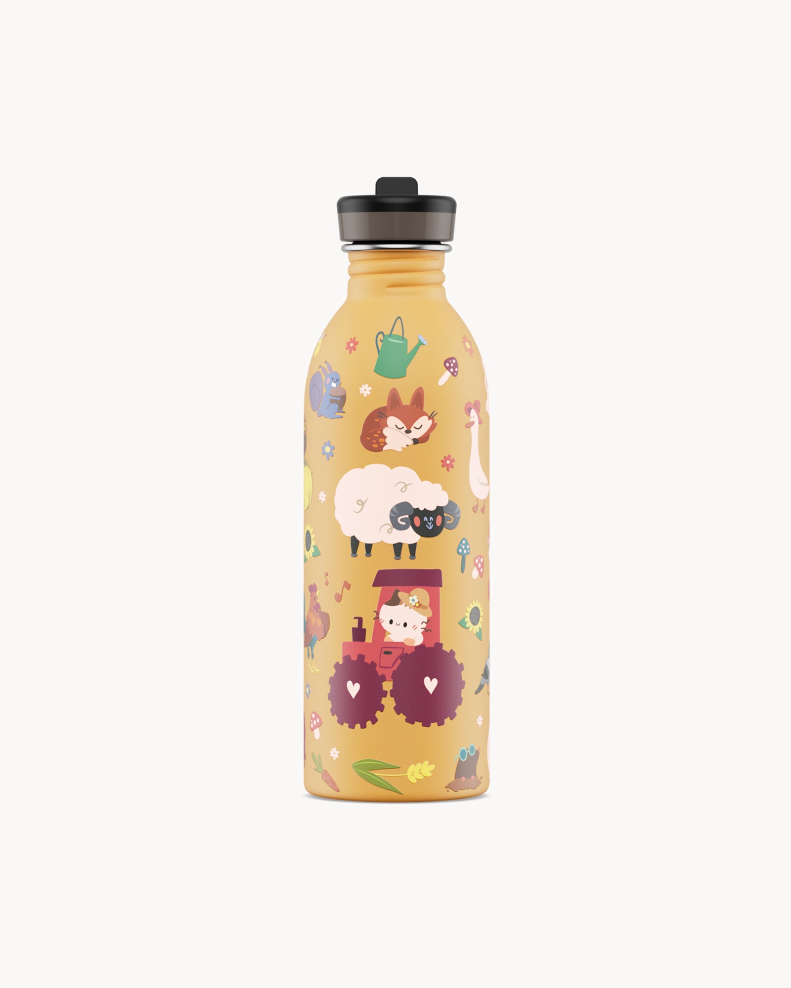 24Bottles Kids 500 ml rozsdamentes acél kulacs szívószálas kupakkal - Farm Friends