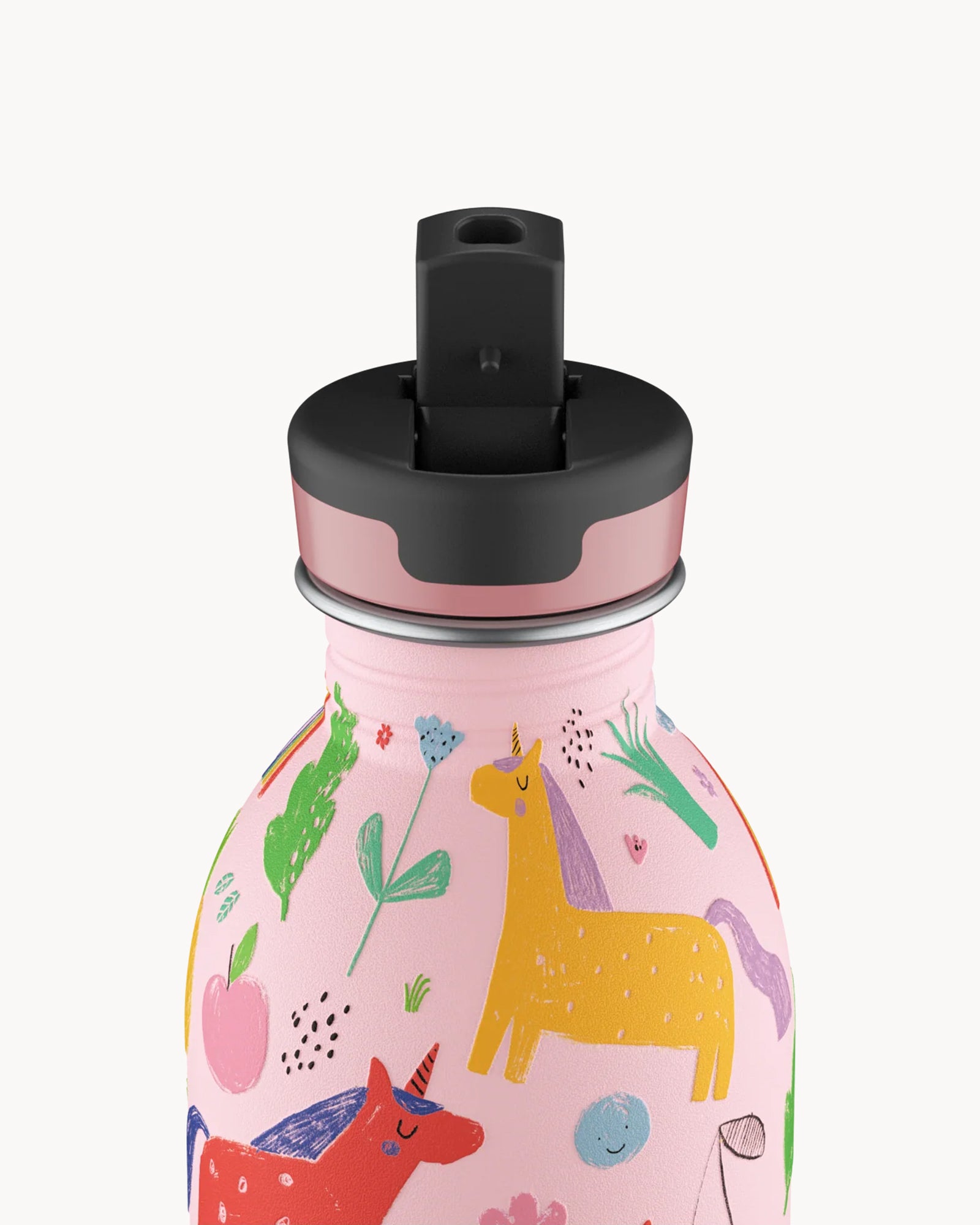 24Bottles Kids 250 ml rozsdamentes acél kulacs szívószálas kupakkal - Magic Friends