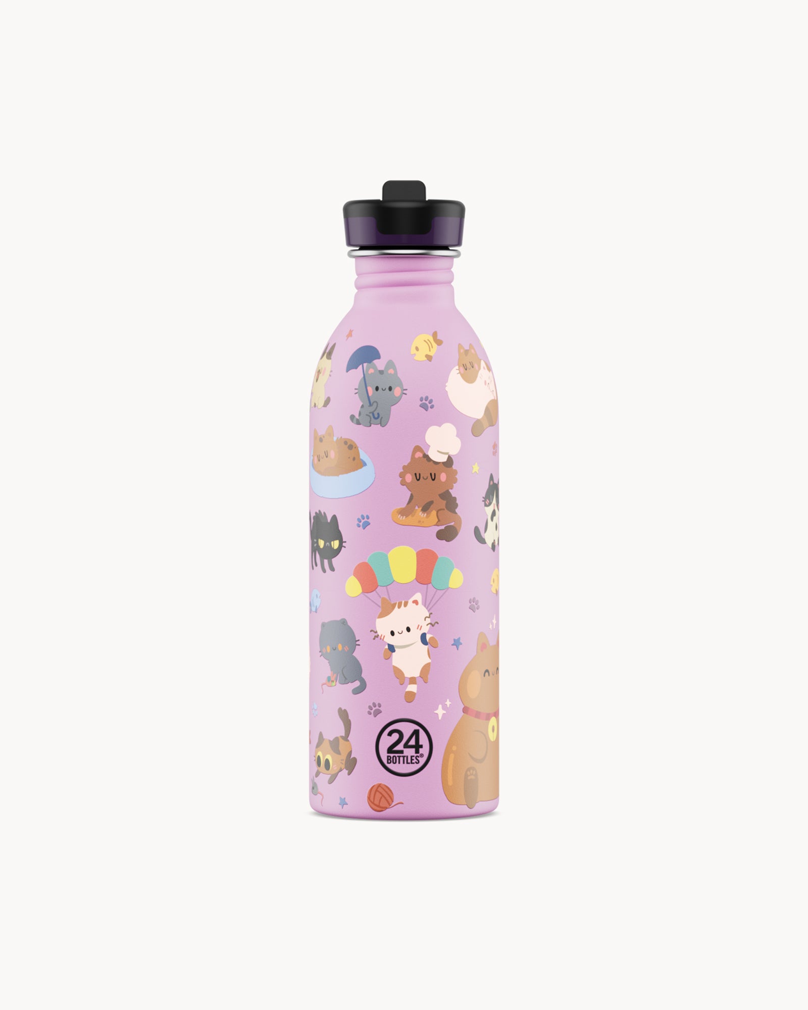 24Bottles Kids 500 ml rozsdamentes acél kulacs szívószálas kupakkal - Meow Friends