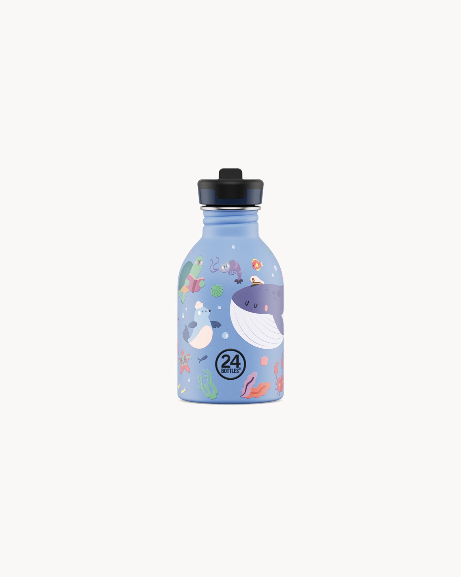 24Bottles Kids 250 ml rozsdamentes acél kulacs szívószálas kupakkal - Ocean Friends