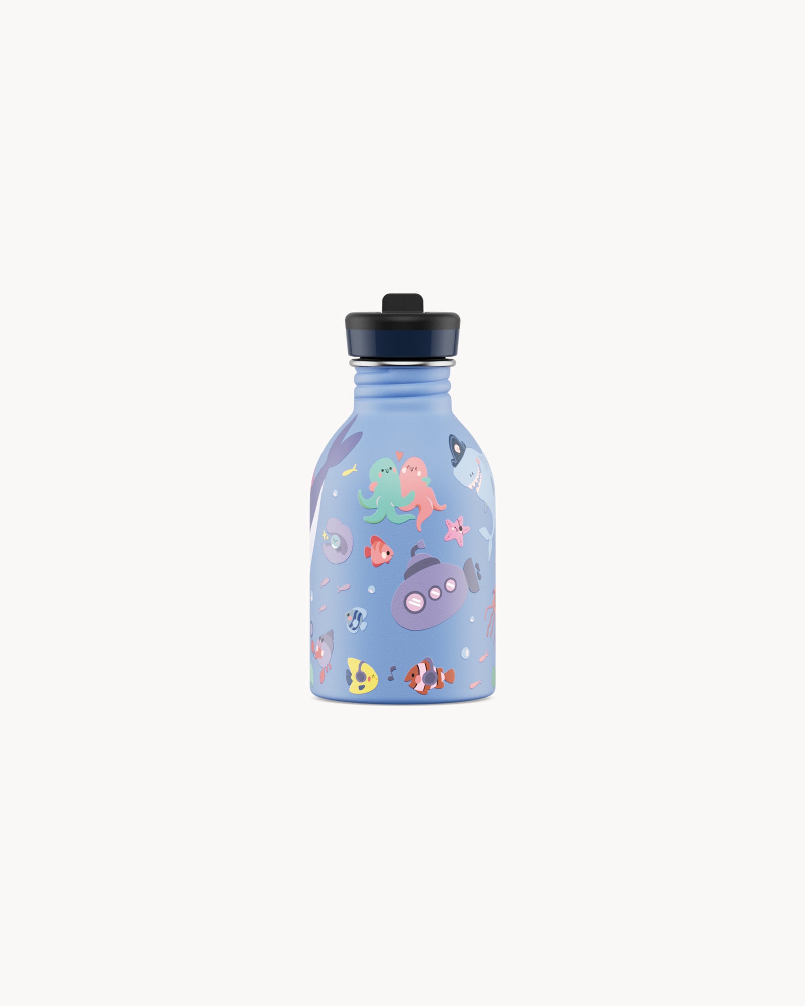 24Bottles Kids 250 ml rozsdamentes acél kulacs szívószálas kupakkal - Ocean Friends