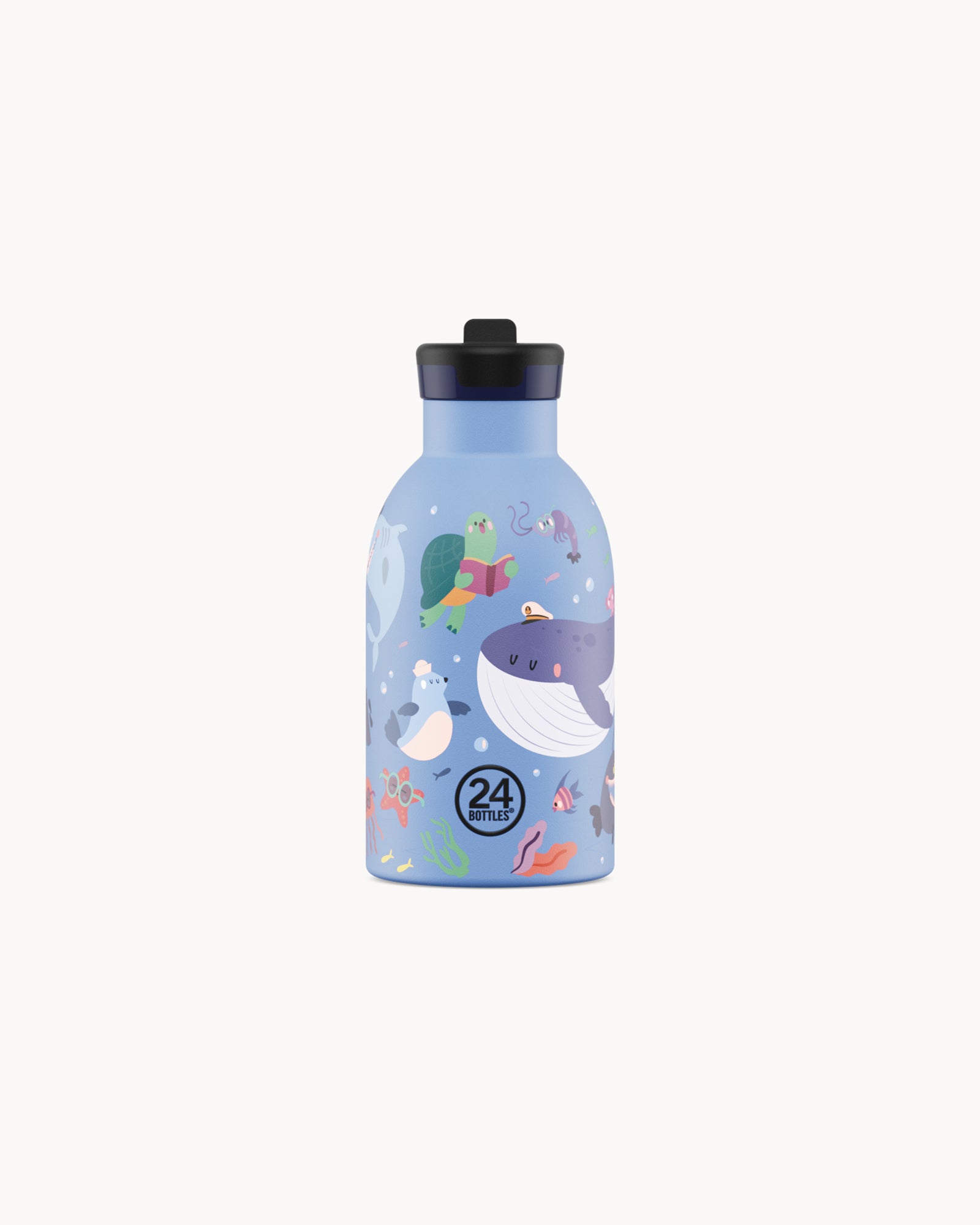 24Bottles Kids 330 ml rozsdamentes acél termosz szívószálas kupakkal - Ocean Friends