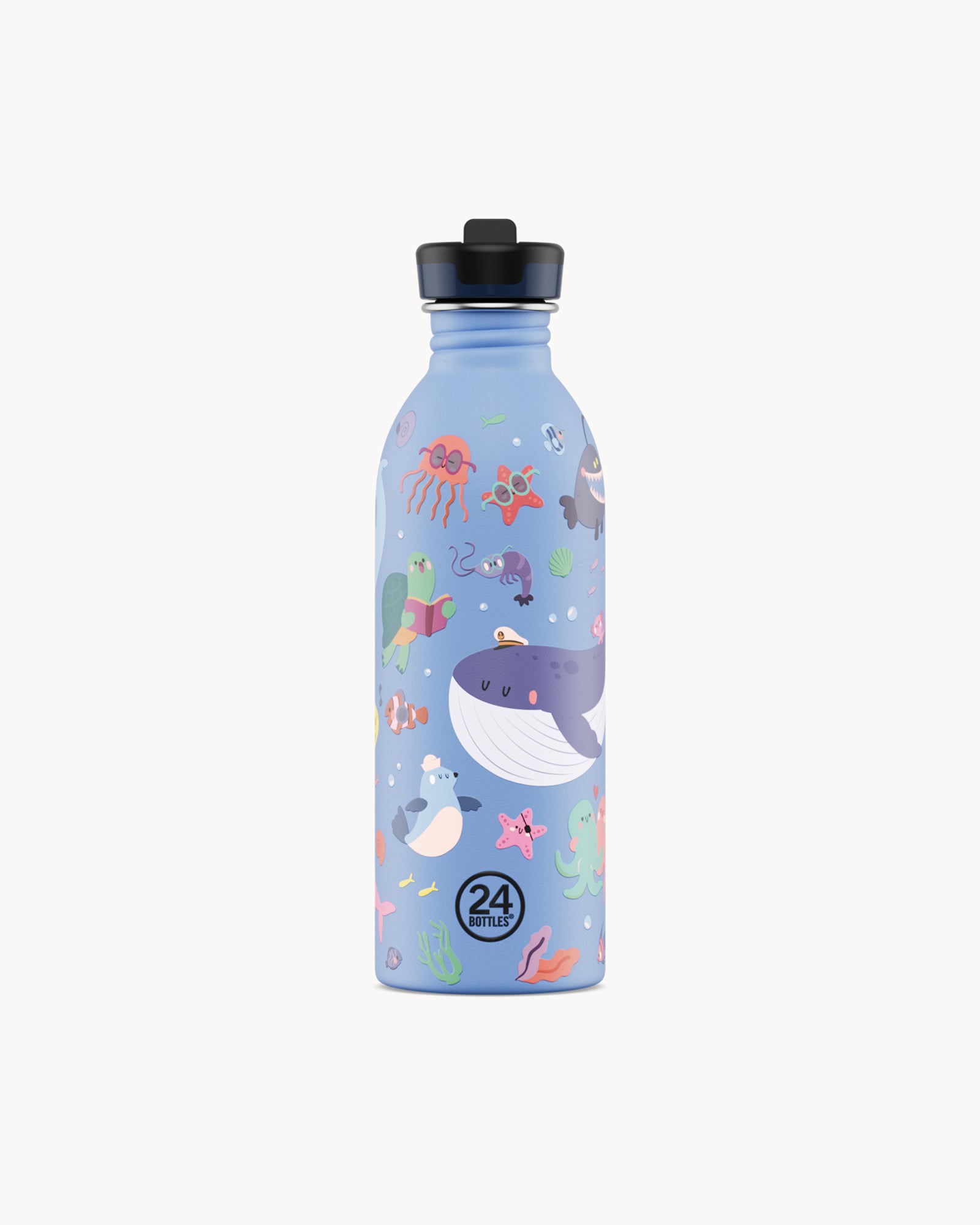 24Bottles Kids 500 ml rozsdamentes acél kulacs szívószálas kupakkal - Ocean Friends