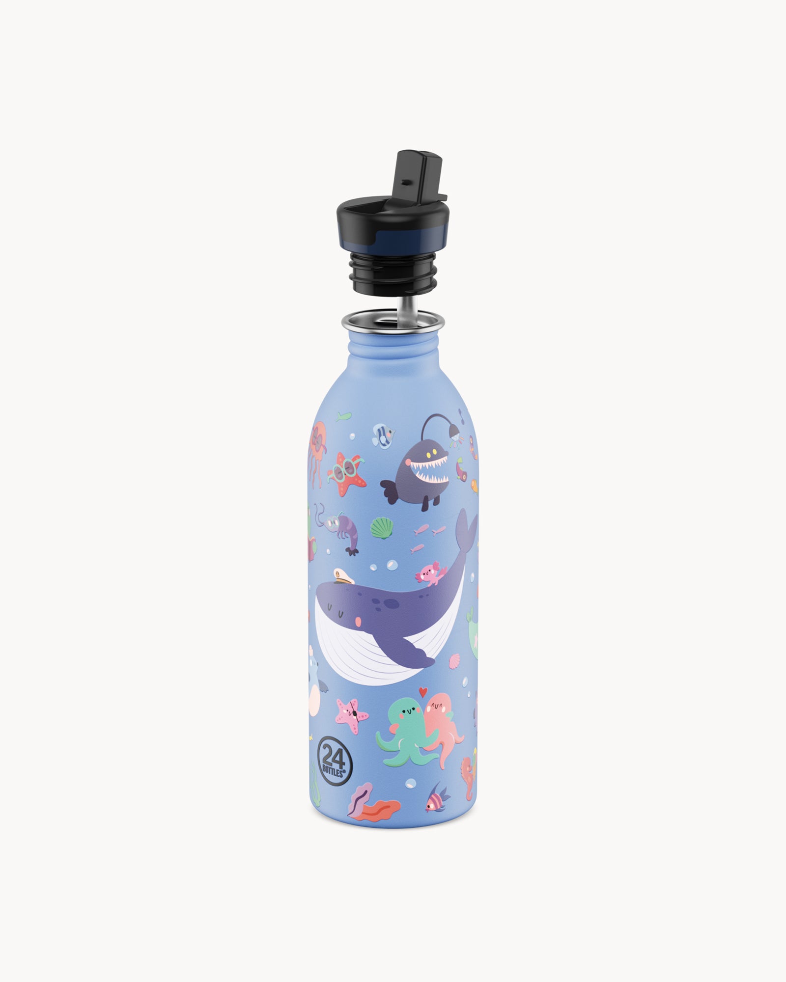 24Bottles Kids 500 ml rozsdamentes acél kulacs szívószálas kupakkal - Ocean Friends