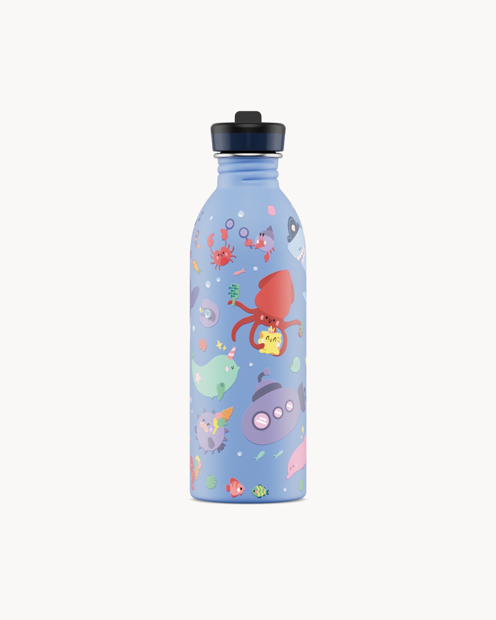 24Bottles Kids 500 ml rozsdamentes acél kulacs szívószálas kupakkal - Ocean Friends