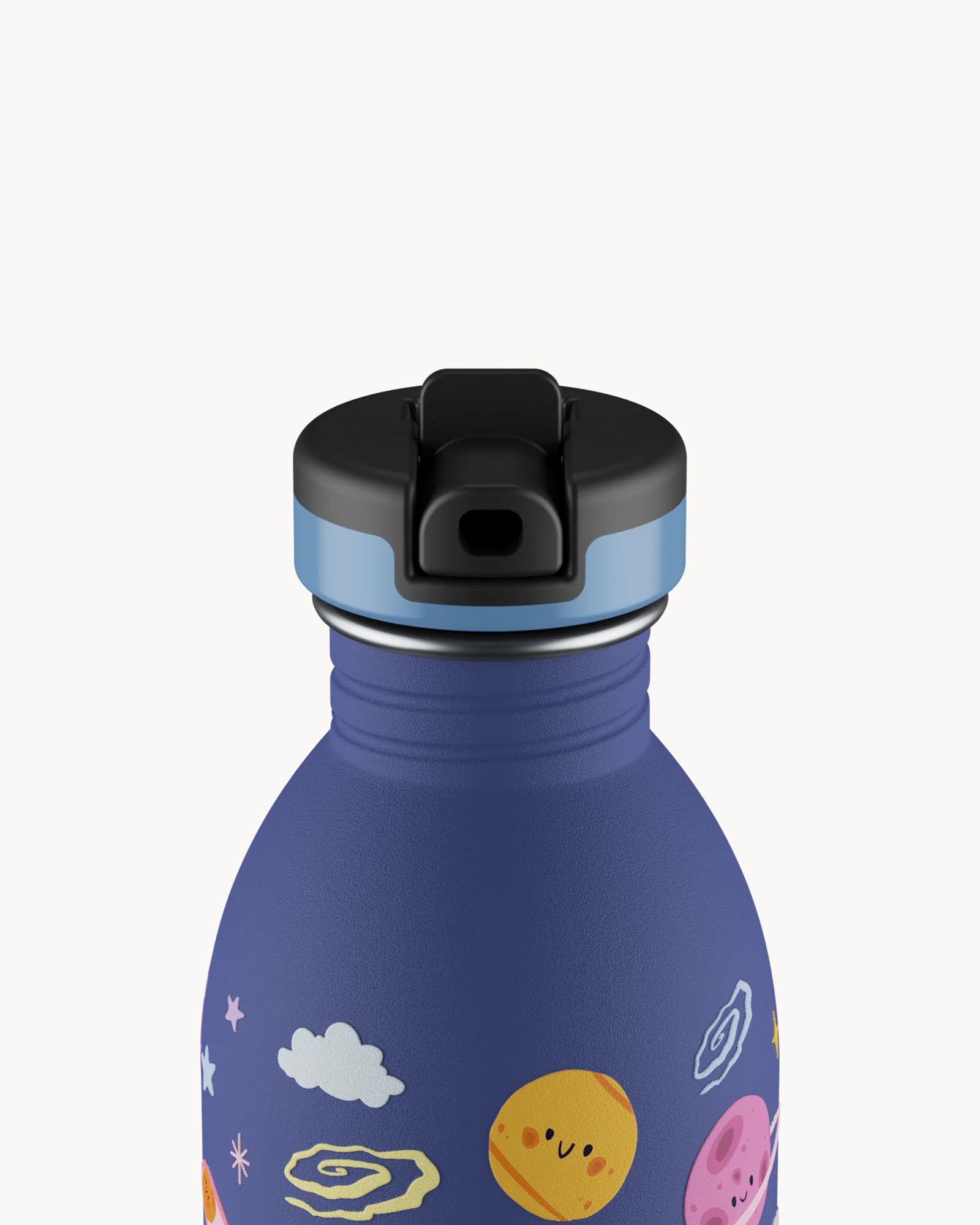 24Bottles Kids 500 ml rozsdamentes acél kulacs szívószálas kupakkal - Space Friends