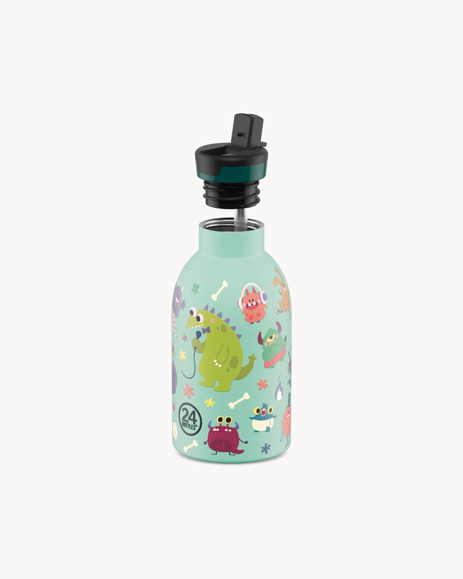 24Bottles Kids 330 ml rozsdamentes acél termosz szívószálas kupakkal - Spooky Friends