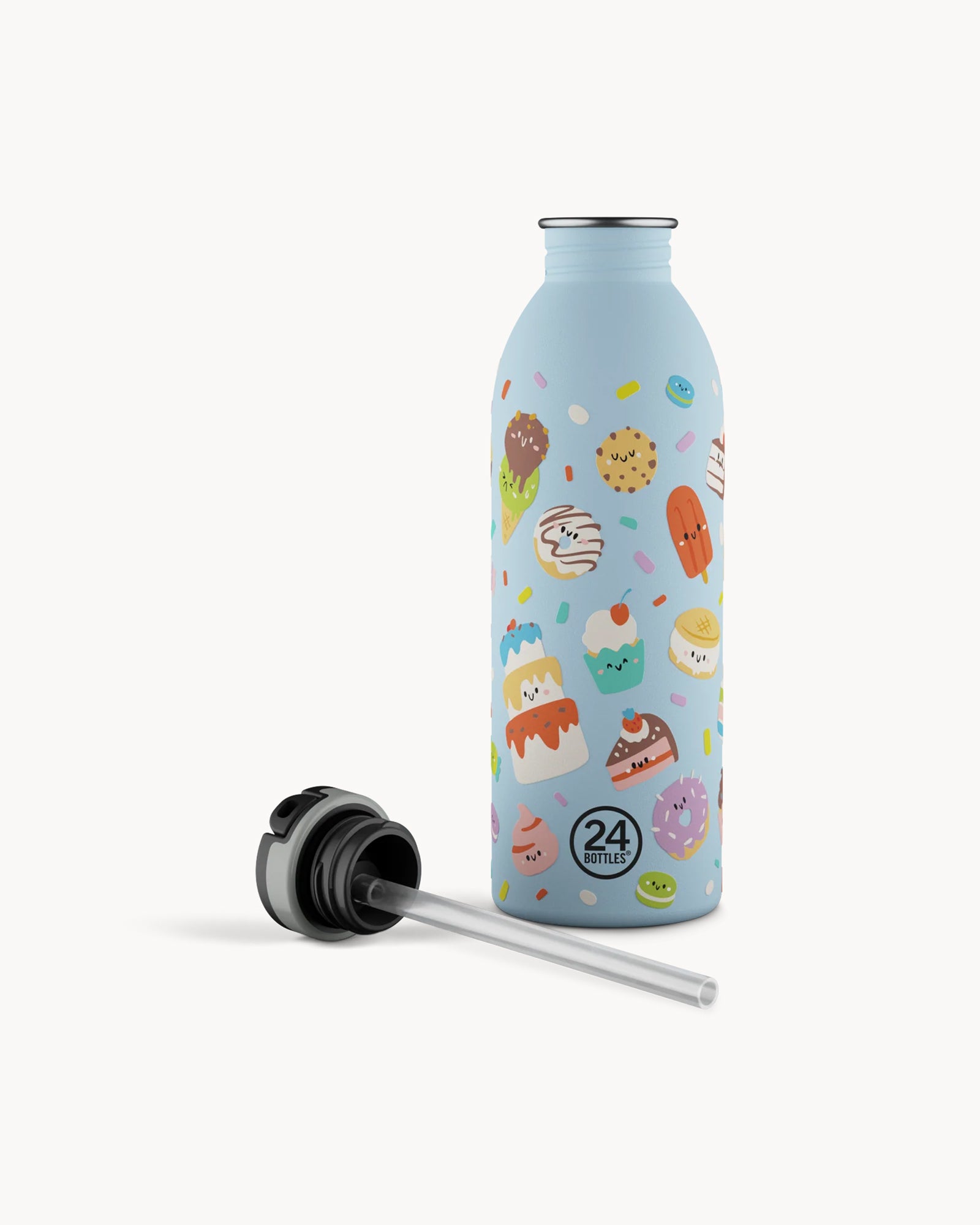 24Bottles Kids 500 ml rozsdamentes acél kulacs szívószálas kupakkal - Sweet Friends