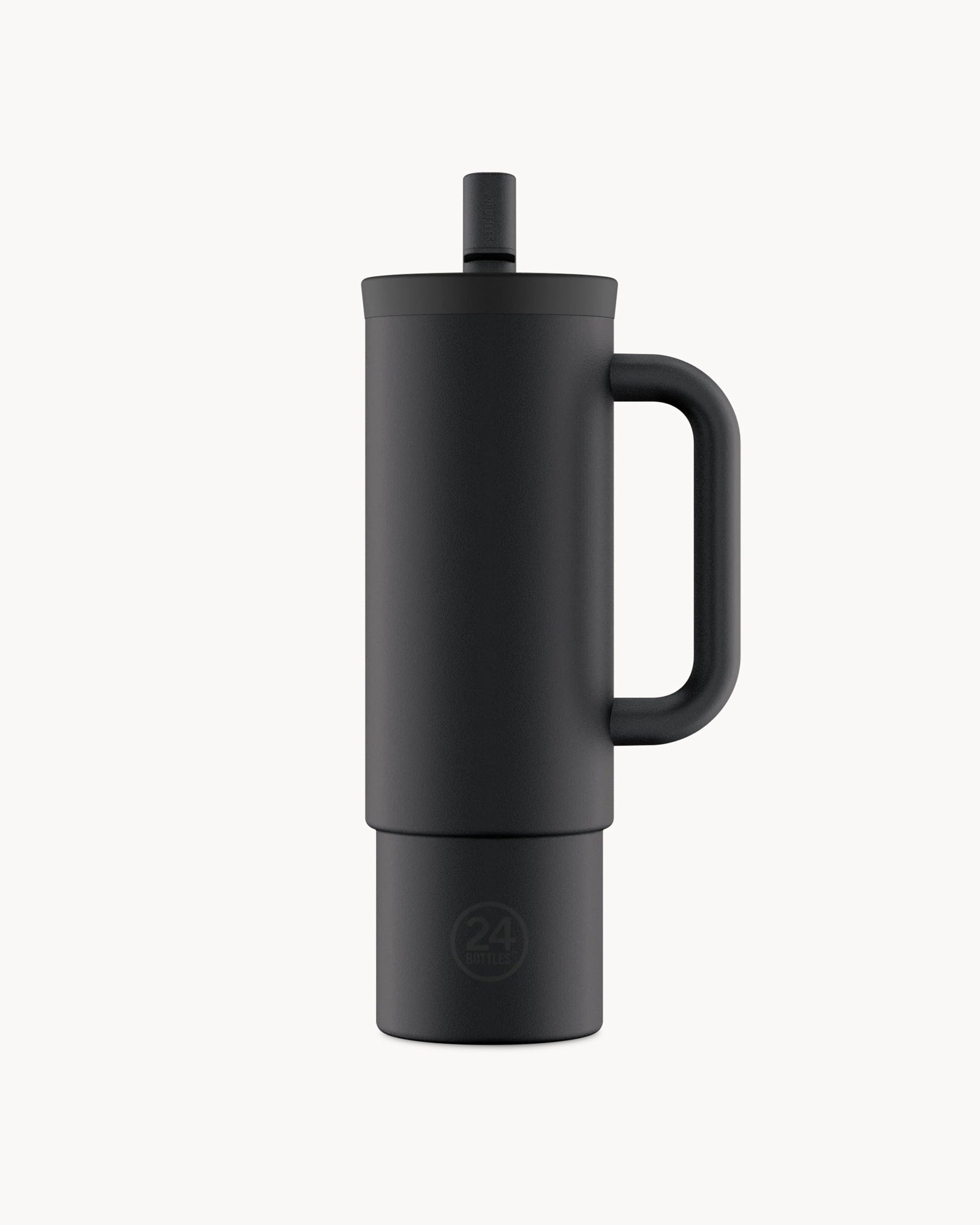 24Bottles Straw Cup 800 ml rozsdamentes acél bögre szívószállal - Tuxedo Black