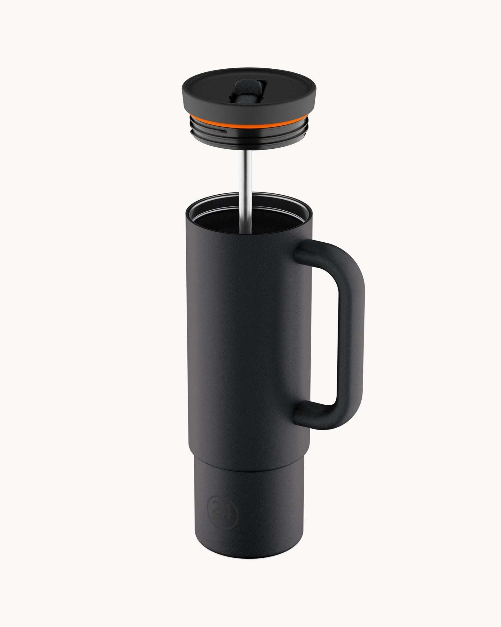 24Bottles Straw Cup 800 ml rozsdamentes acél bögre szívószállal - Tuxedo Black