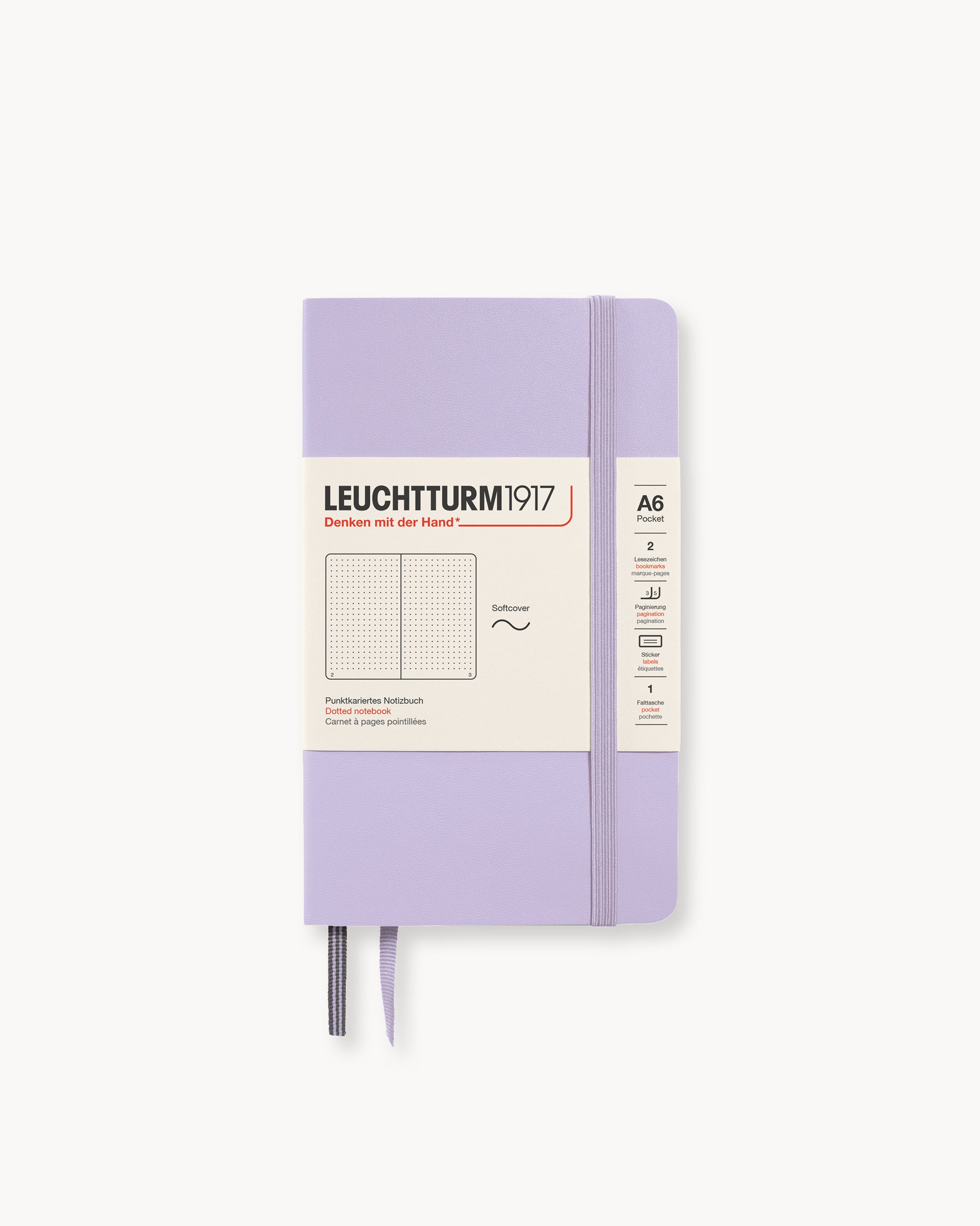 Leuchtturm1917 Softcover Notebook Classic, pontozott lapos, Pocket (A6) – Lilac