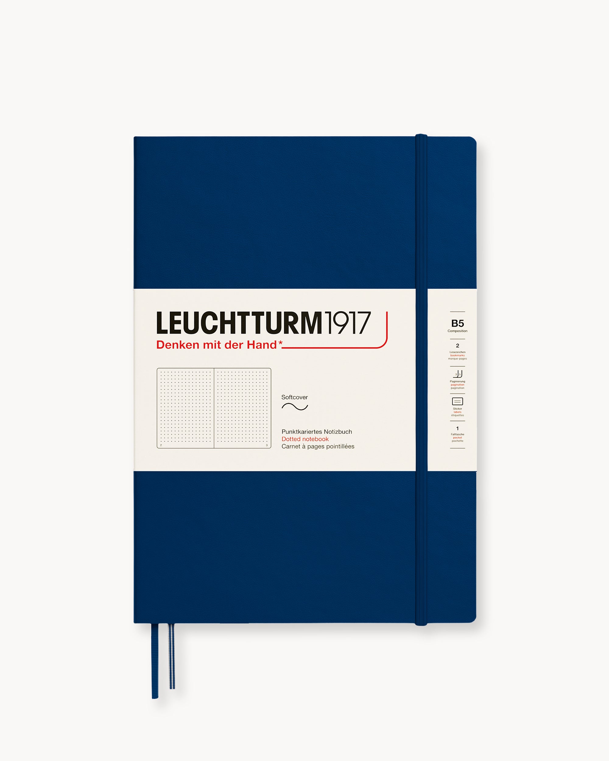 Leuchtturm1917 Softcover Notebook Classic, pontozott lapos, Composition (B5) – Navy
