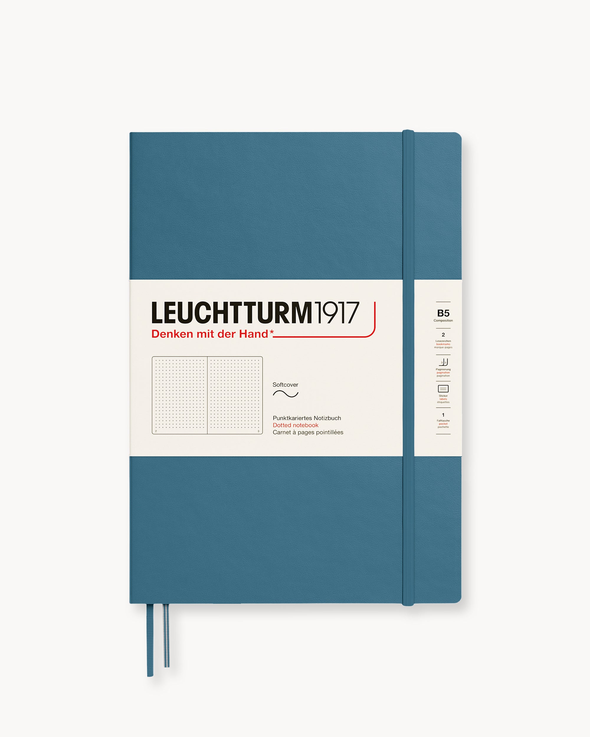 Leuchtturm1917 Softcover Notebook Classic, pontozott lapos, Composition (B5) – Stone Blue