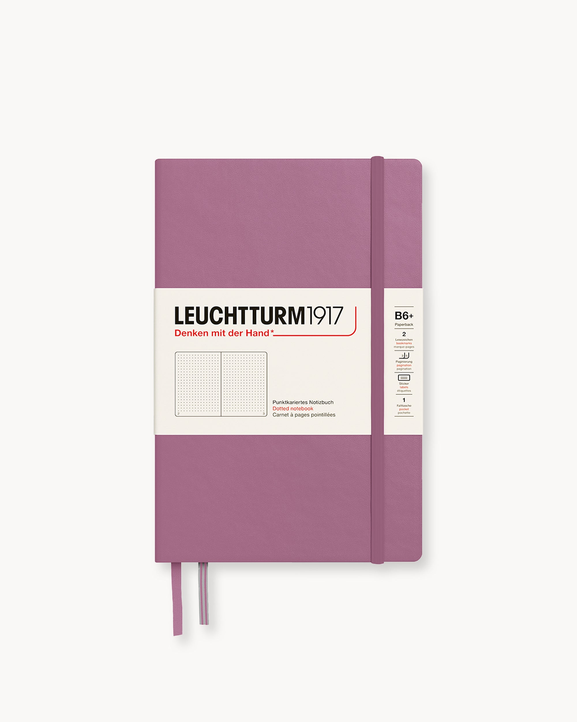 Leuchtturm1917 Hardcover Notebook Classic, pontozott lapos, Paperback (B6+) – Dusty Rose
