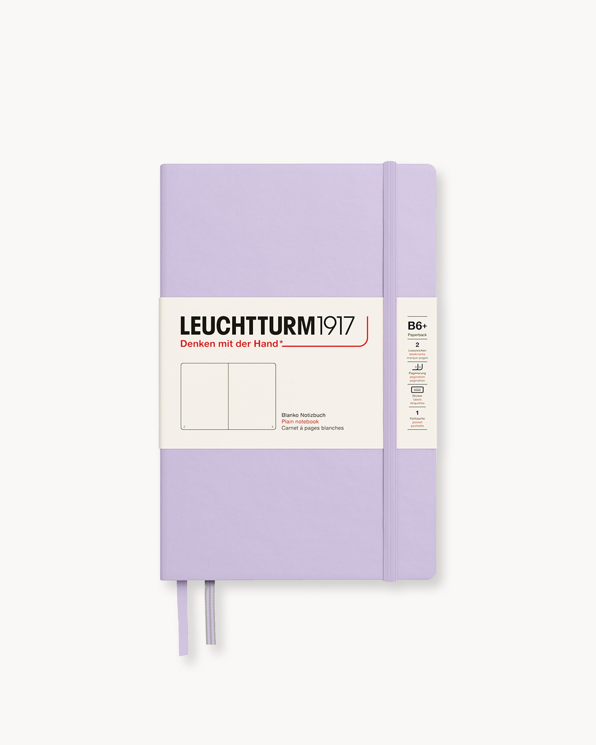 Leuchtturm1917 Hardcover Notebook Classic, sima lapos, Paperback (B6+) – Lilac