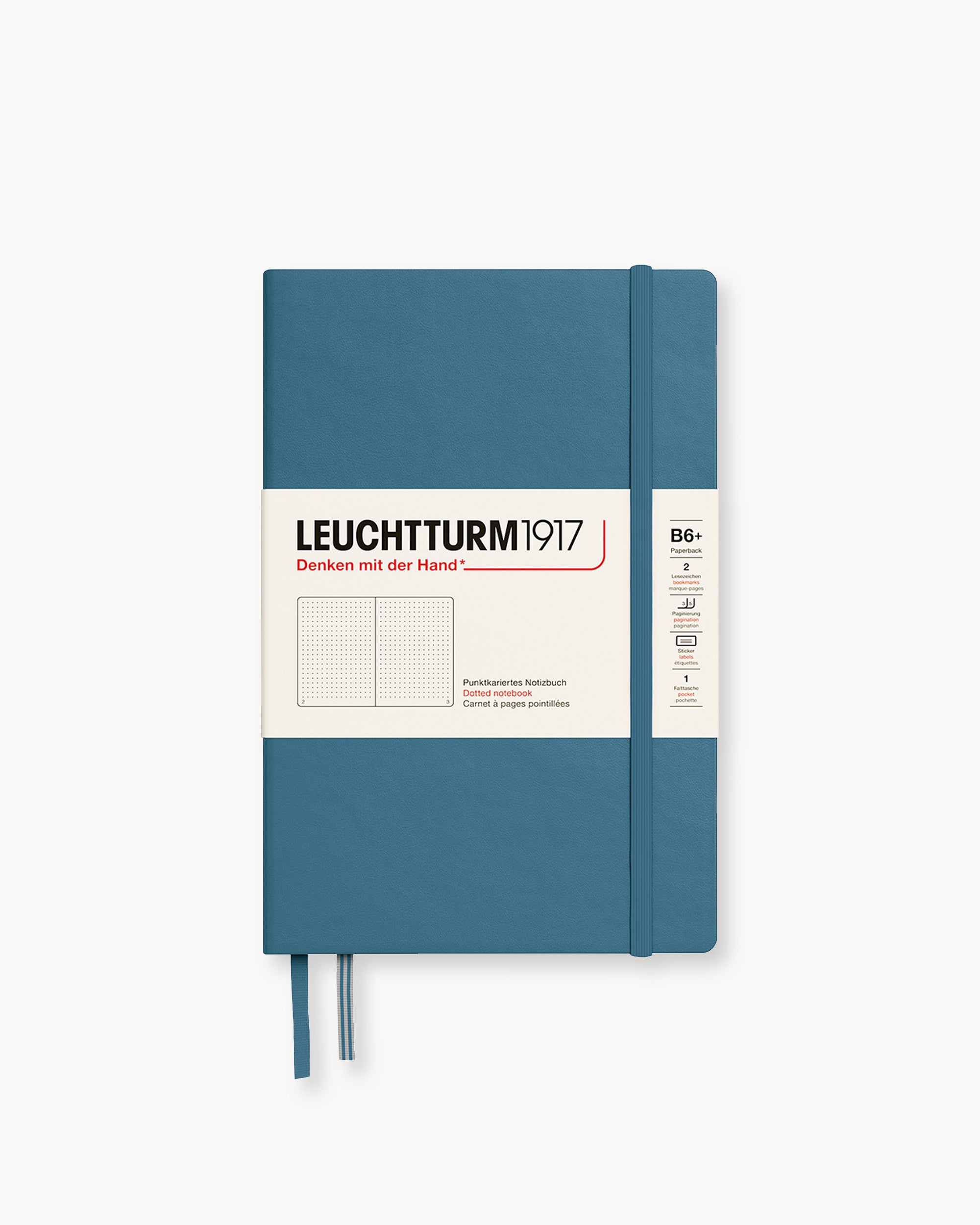 Leuchtturm1917 Hardcover Notebook Classic, pontozott lapos, Paperback (B6+) – Stone Blue