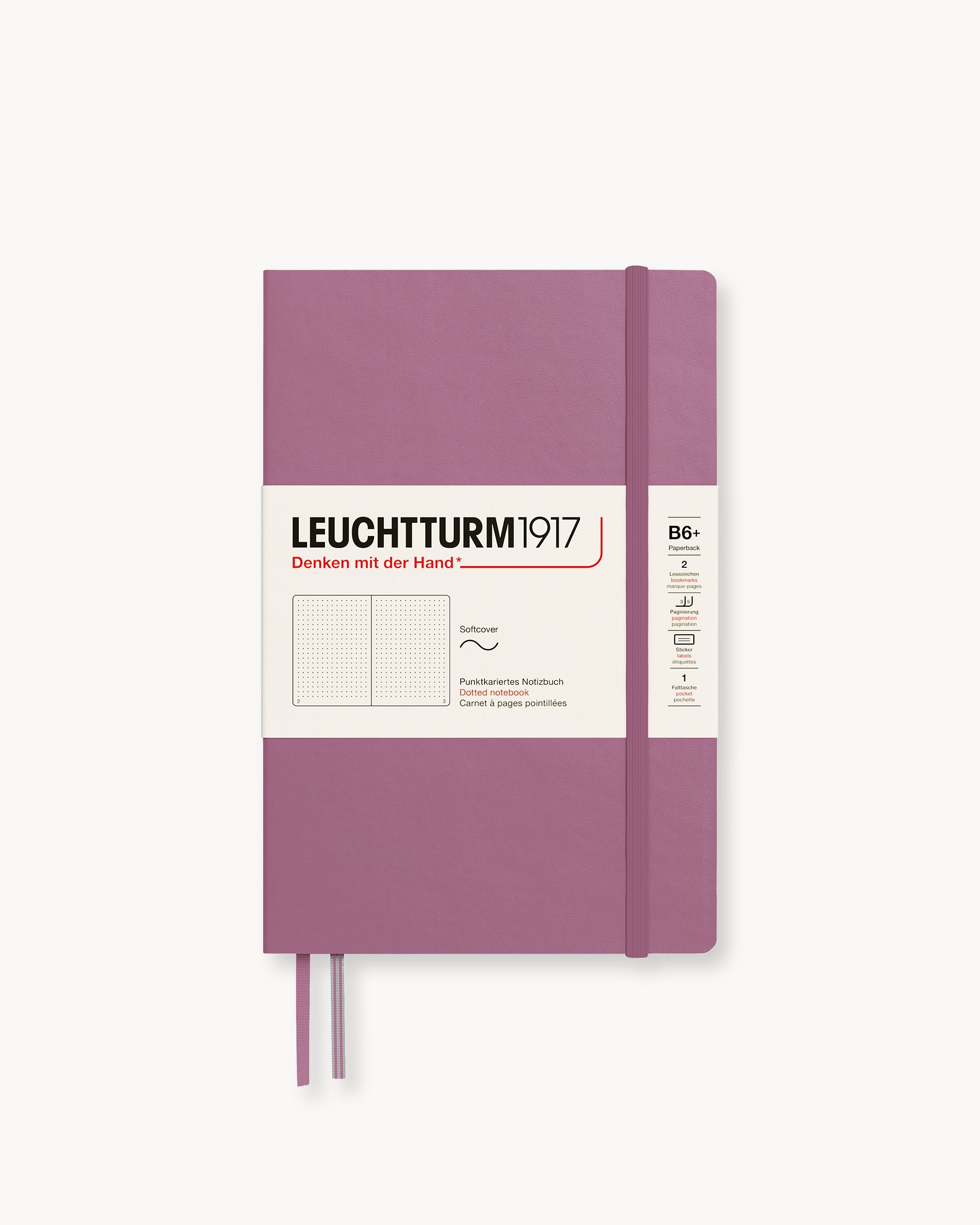 Leuchtturm1917 Softcover Notebook Classic, pontozott lapos, Paperback (B6+) – Dusty Rose