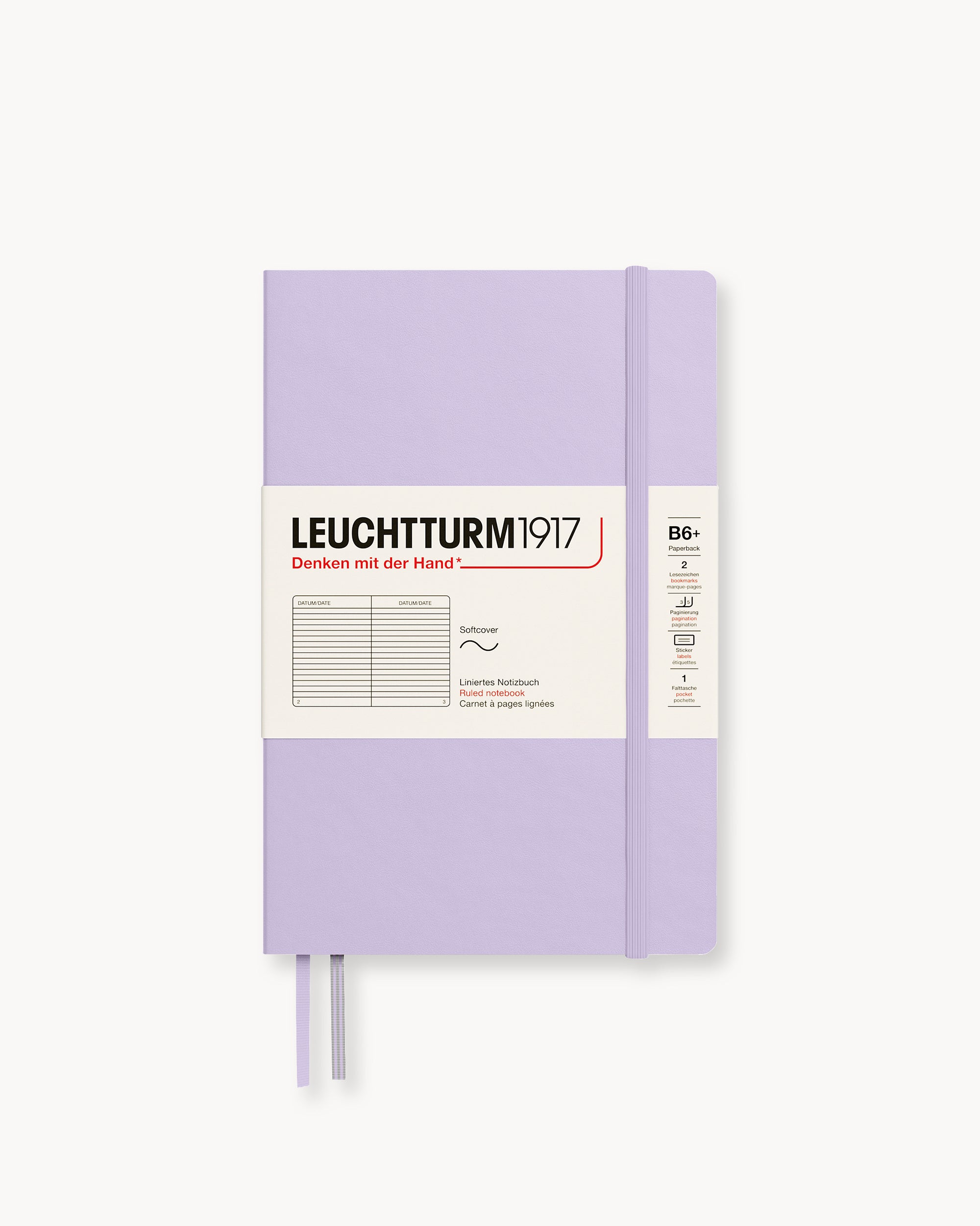 Leuchtturm1917 Softcover Notebook Classic, vonalas, Paperback (B6+) – Lilac