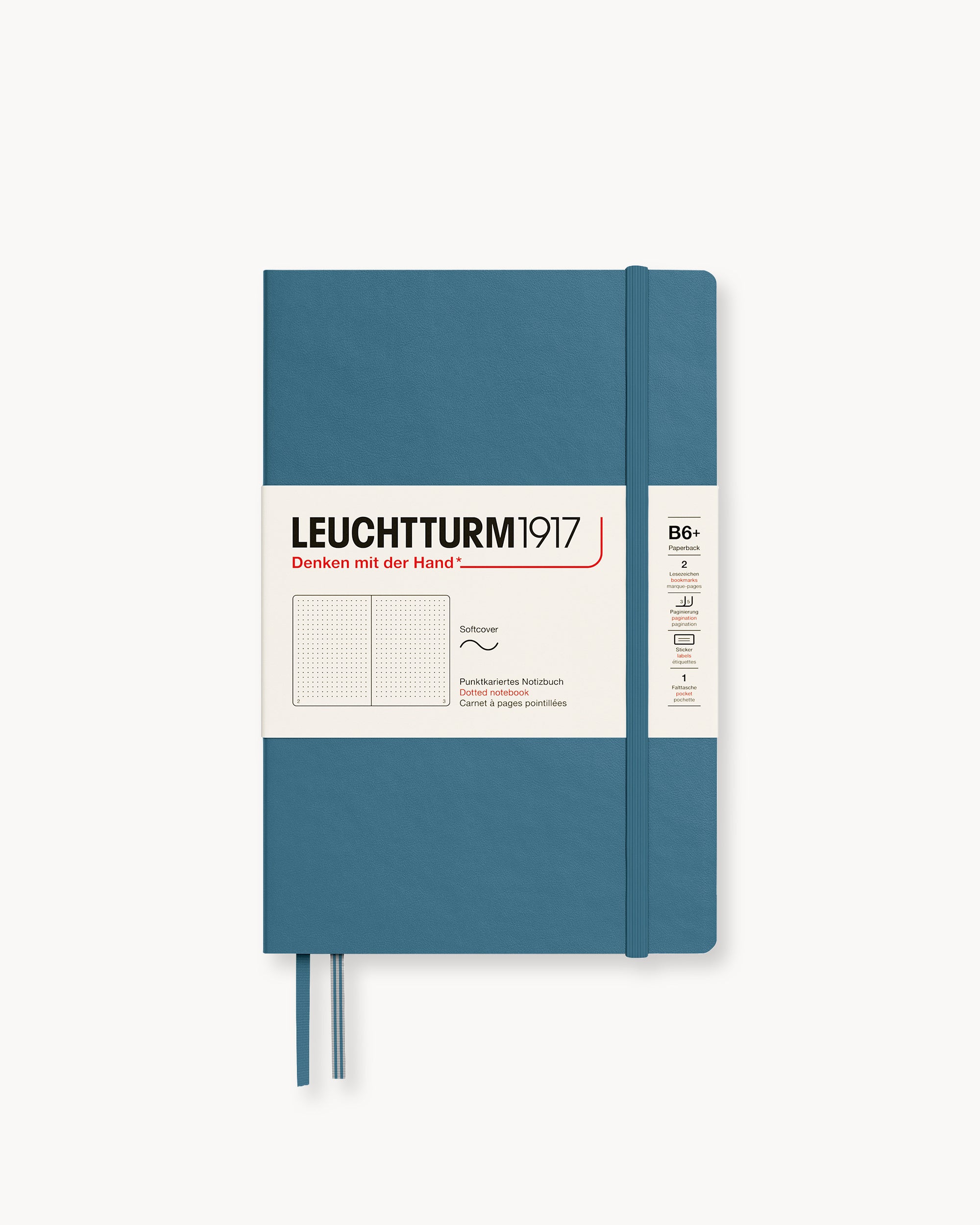 Leuchtturm1917 Softcover Notebook Classic, pontozott lapos, Paperback (B6+) – Stone Blue