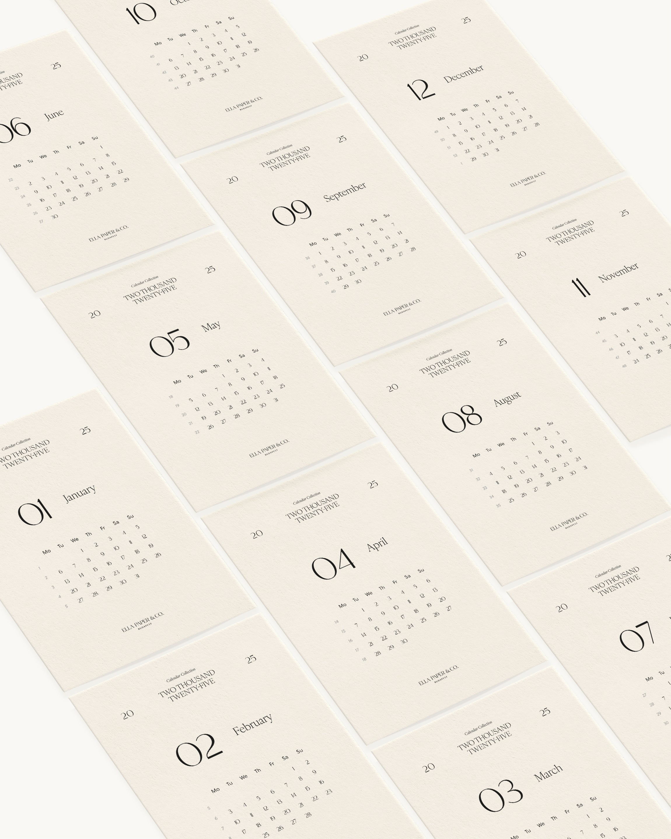 2025 Monthly Calendar Cards – Naptárkártya Szett