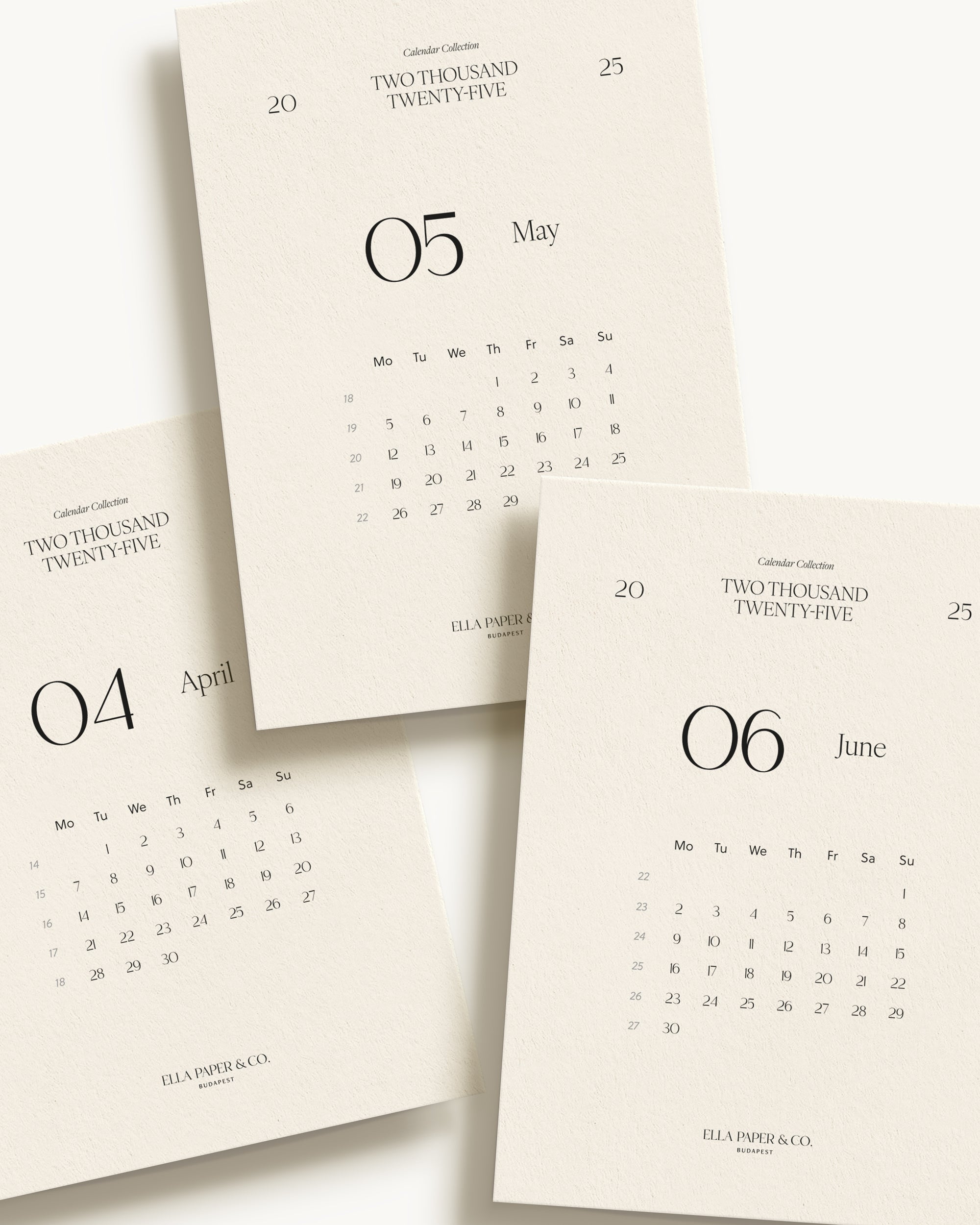 2025 Q2 Monthly Calendar Cards – Naptárkártya Szett, A6