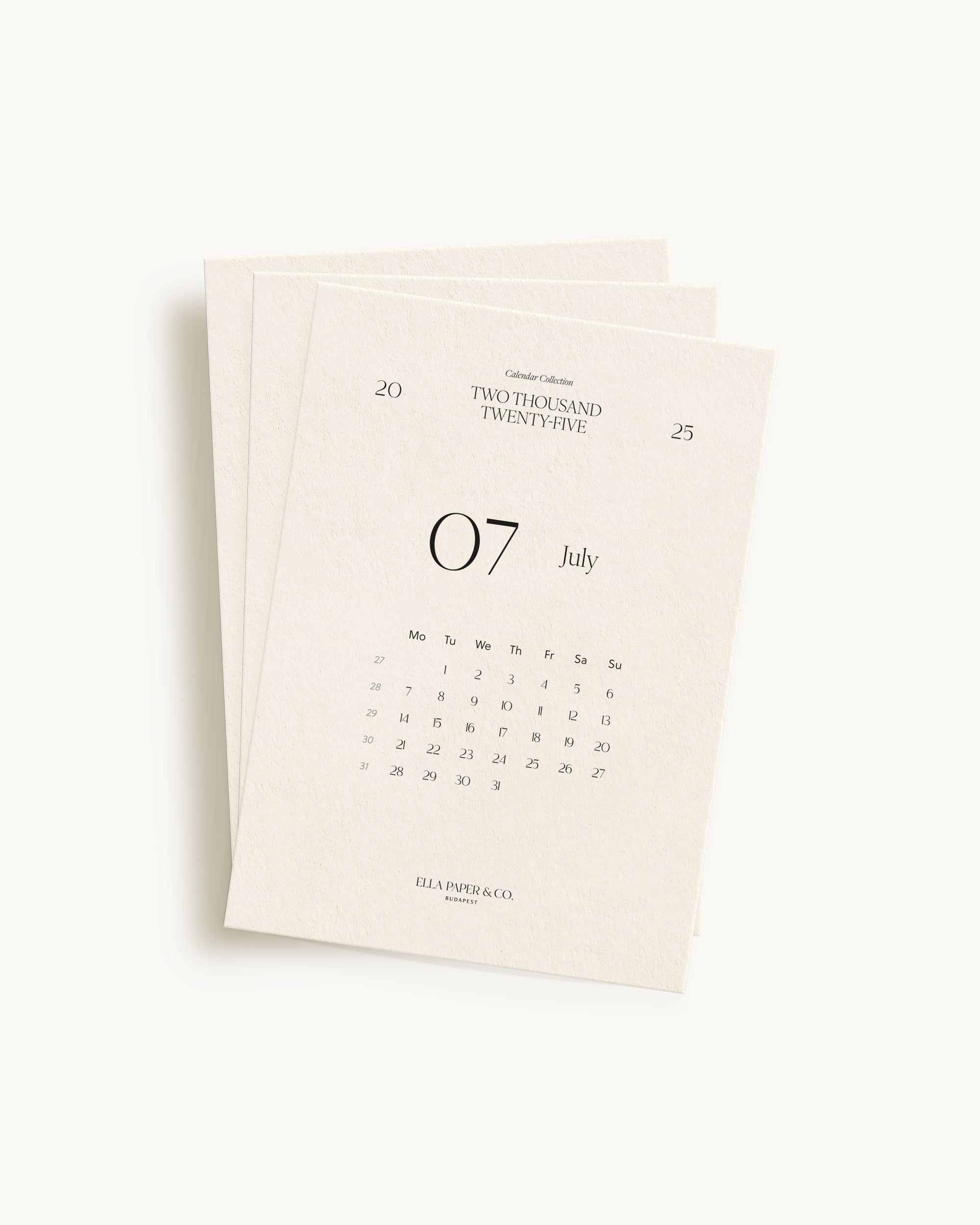 2025 Q3 Monthly Calendar Cards - Naptárkártya Szett, A6
