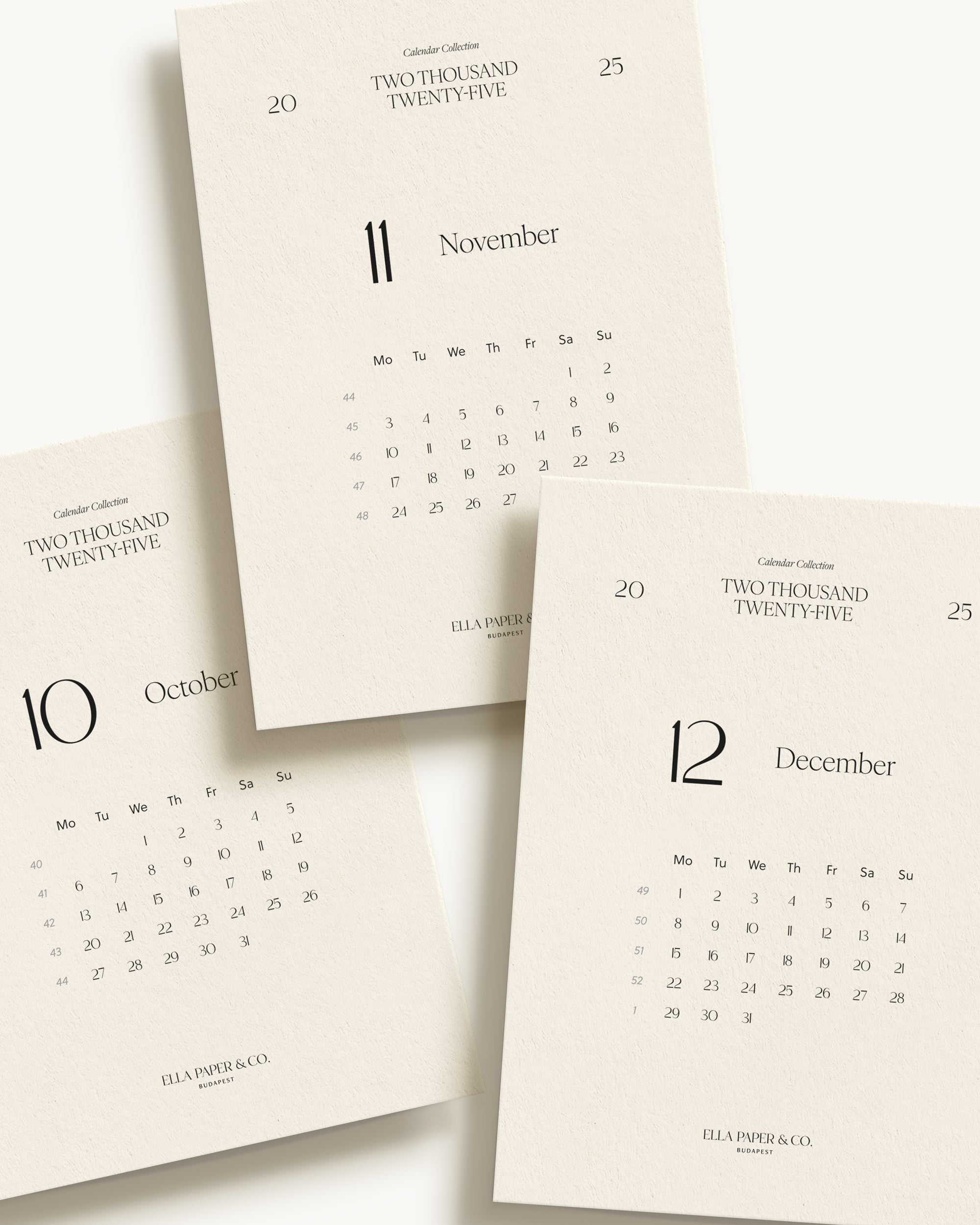 2025 Q4 Monthly Calendar Cards - Naptárkártya Szett, A6