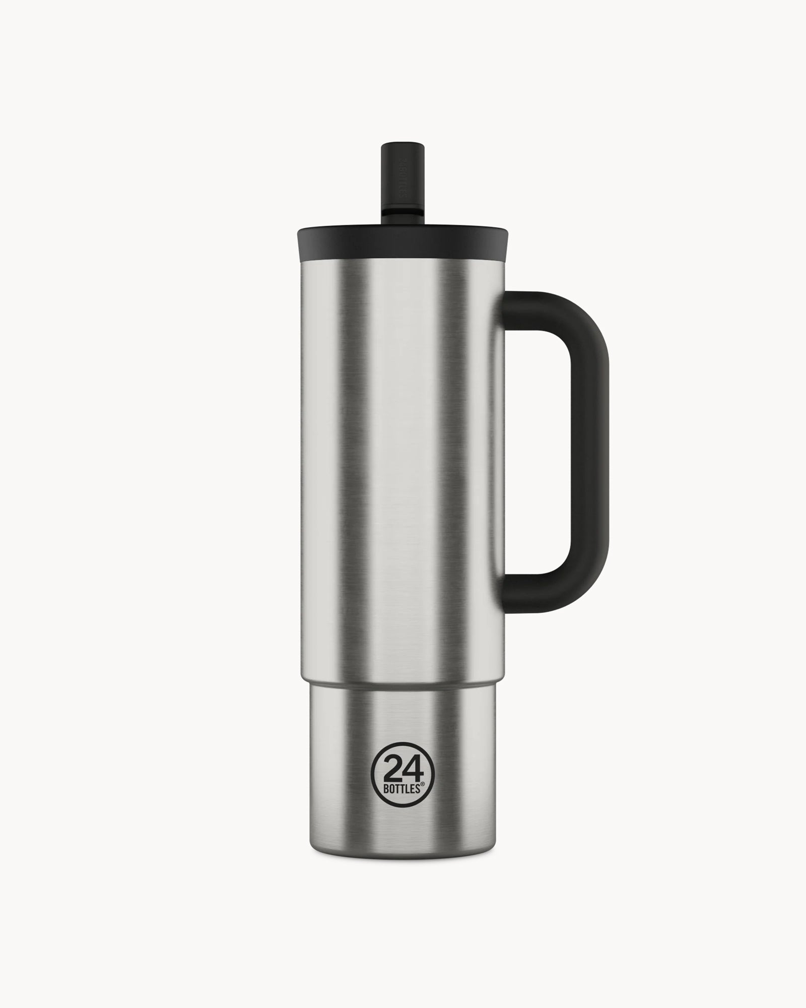 24Bottles Straw Cup 800 ml rozsdamentes acél bögre szívószállal - Brushed Steel