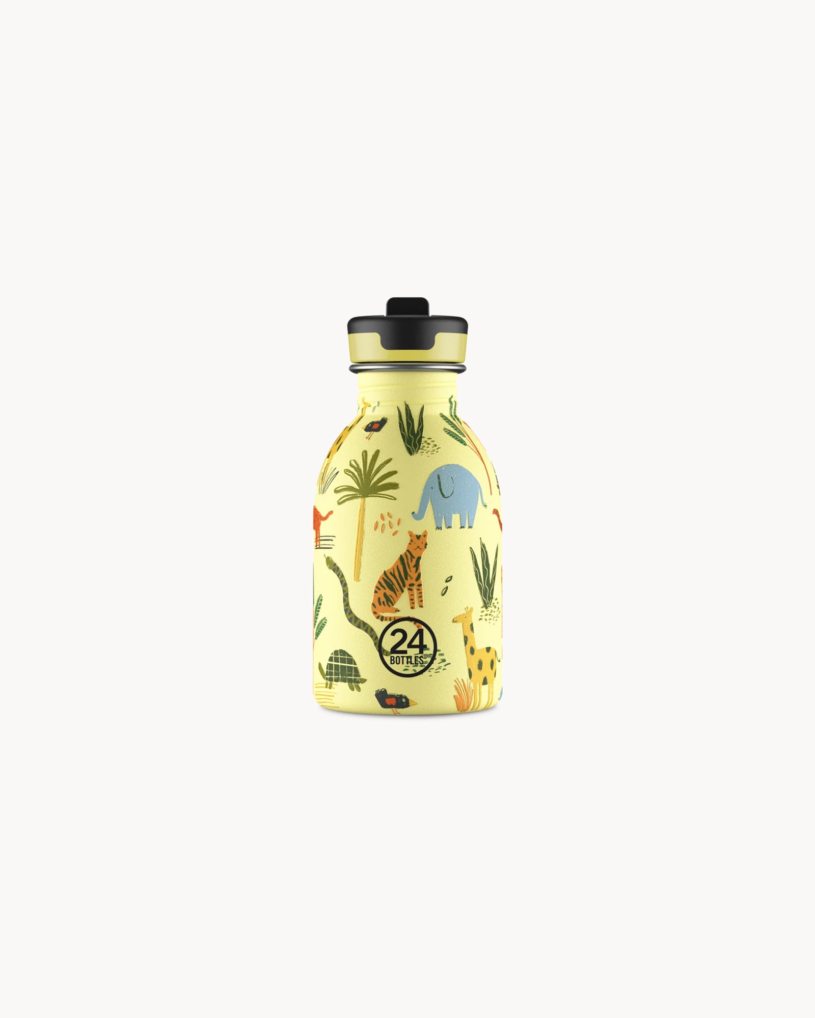 24Bottles Kids 250 ml rozsdamentes acél kulacs szívószálas kupakkal - Jungle Friends