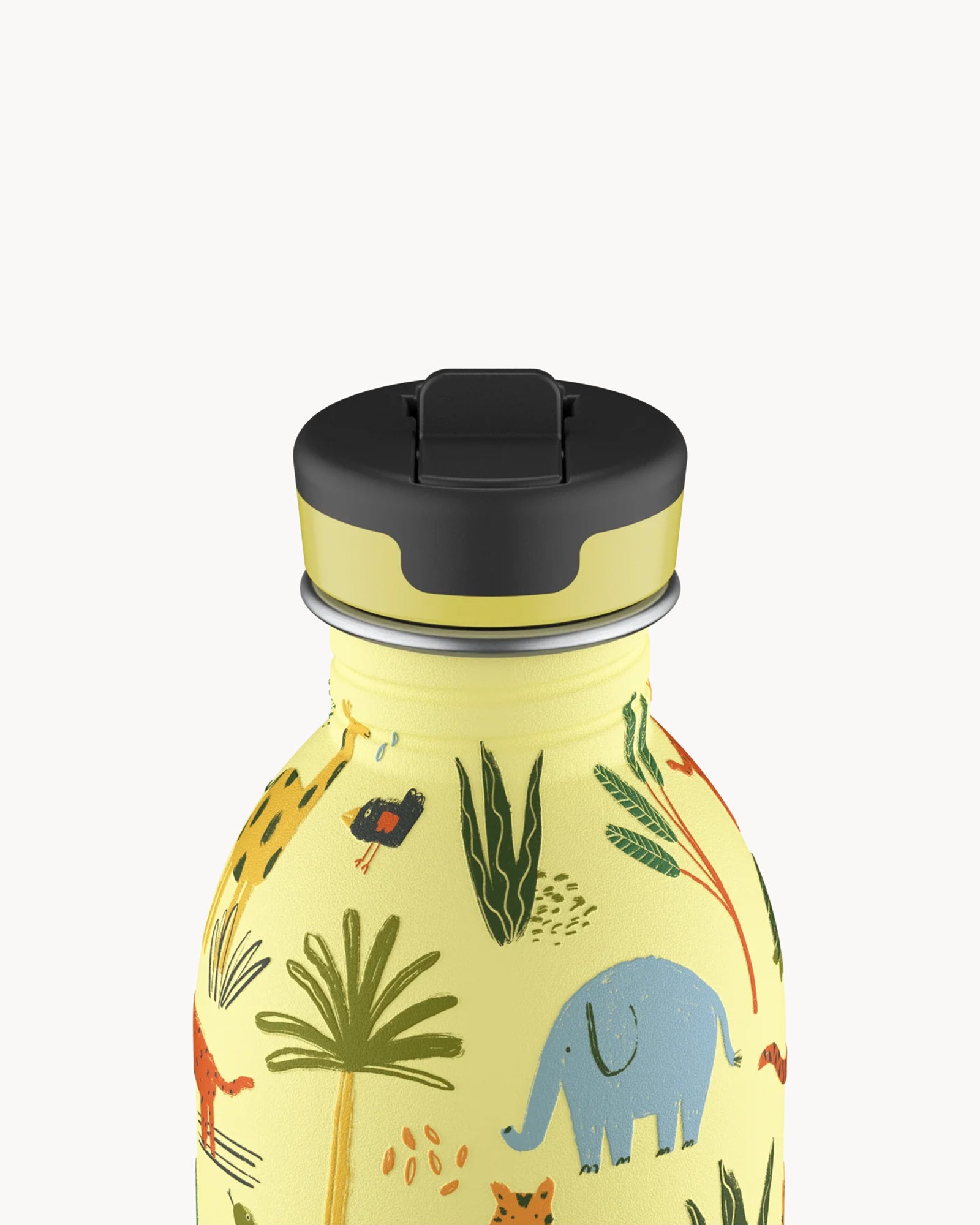 24Bottles Kids 250 ml rozsdamentes acél kulacs szívószálas kupakkal - Jungle Friends