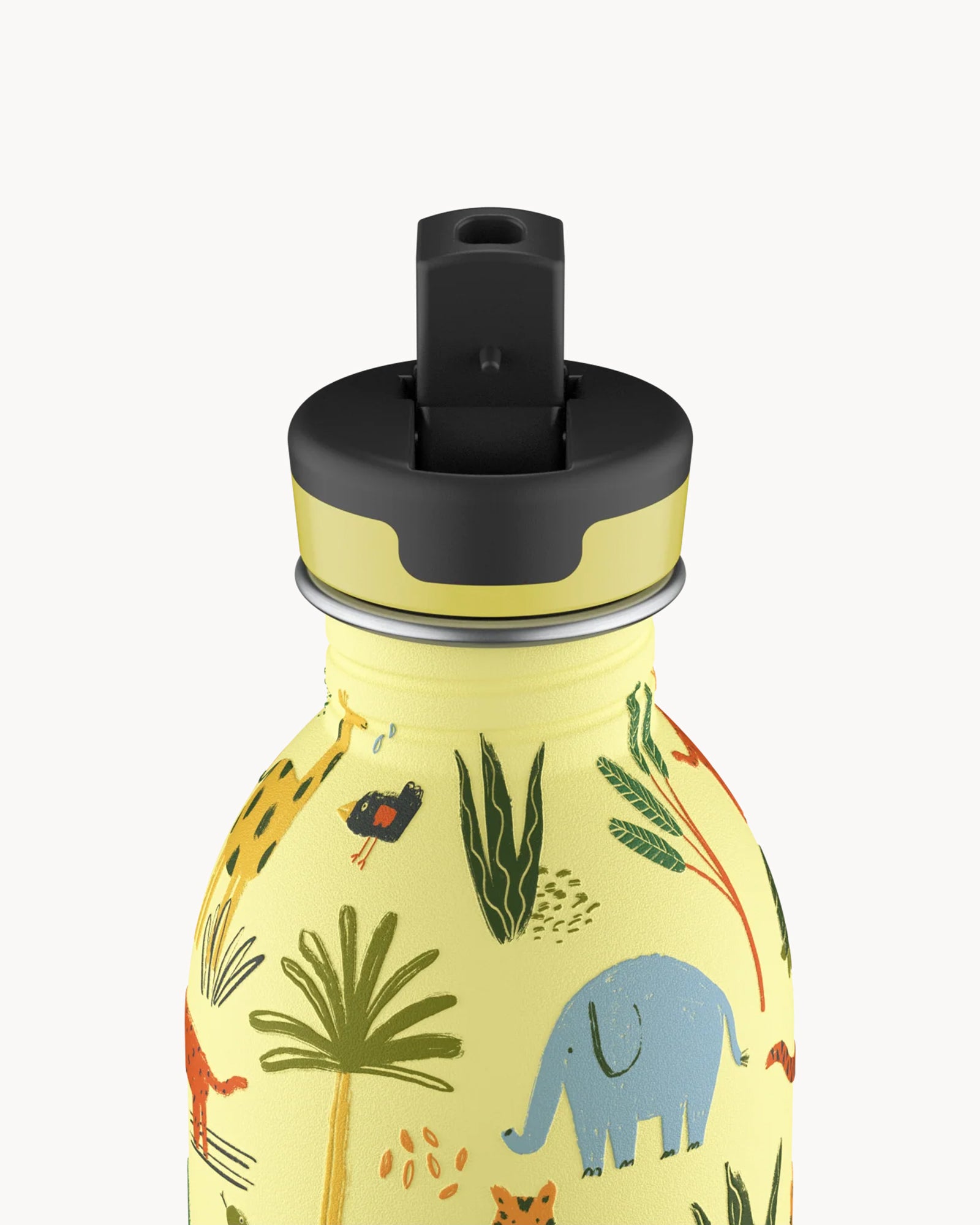 24Bottles Kids 250 ml rozsdamentes acél kulacs szívószálas kupakkal - Jungle Friends