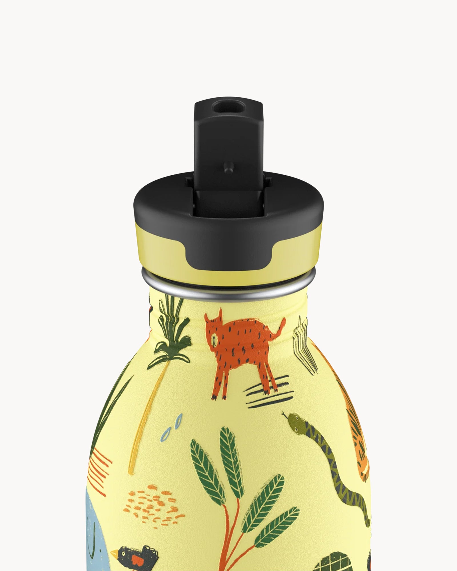 24Bottles Kids 500 ml rozsdamentes acél kulacs szívószálas kupakkal - Jungle Friends