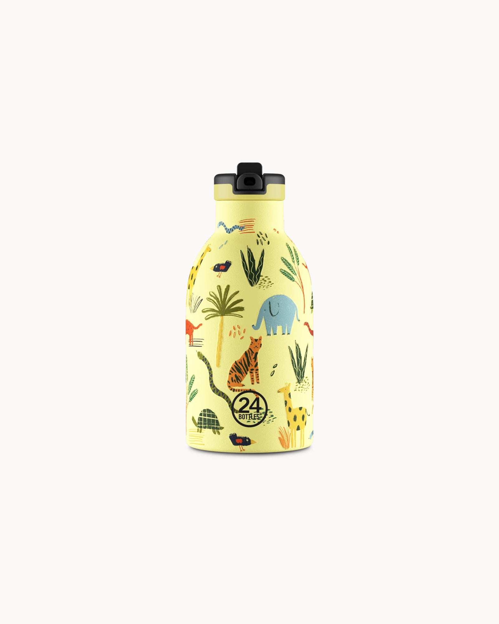 24Bottles Kids 330 ml rozsdamentes acél termosz szívószálas kupakkal - Jungle Friends