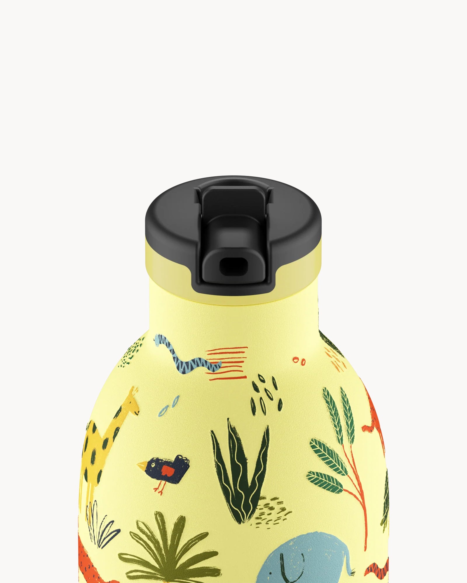 24Bottles Kids 330 ml rozsdamentes acél termosz szívószálas kupakkal - Jungle Friends