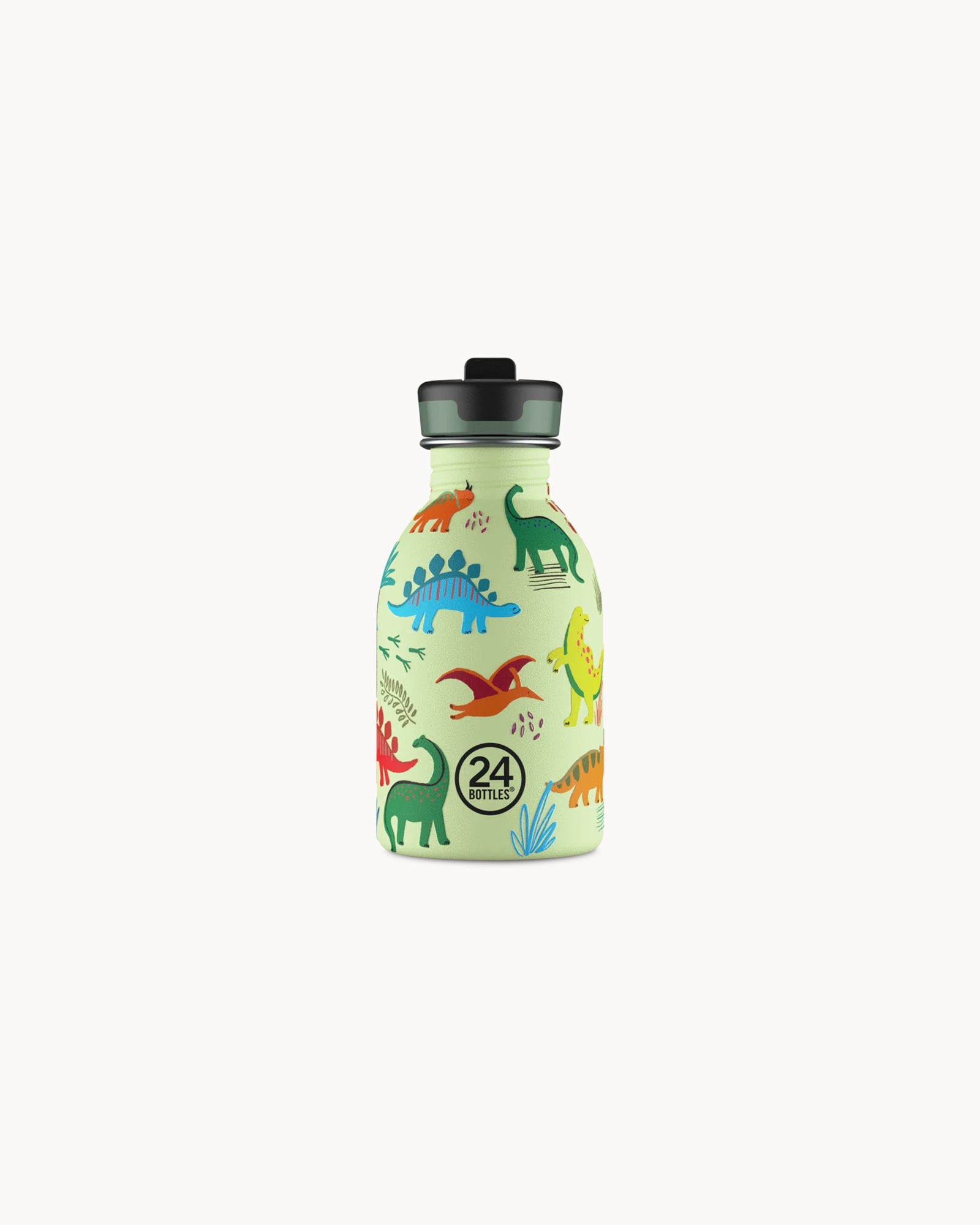24Bottles Kids 250 ml rozsdamentes acél kulacs szívószálas kupakkal - Jurassic Friends