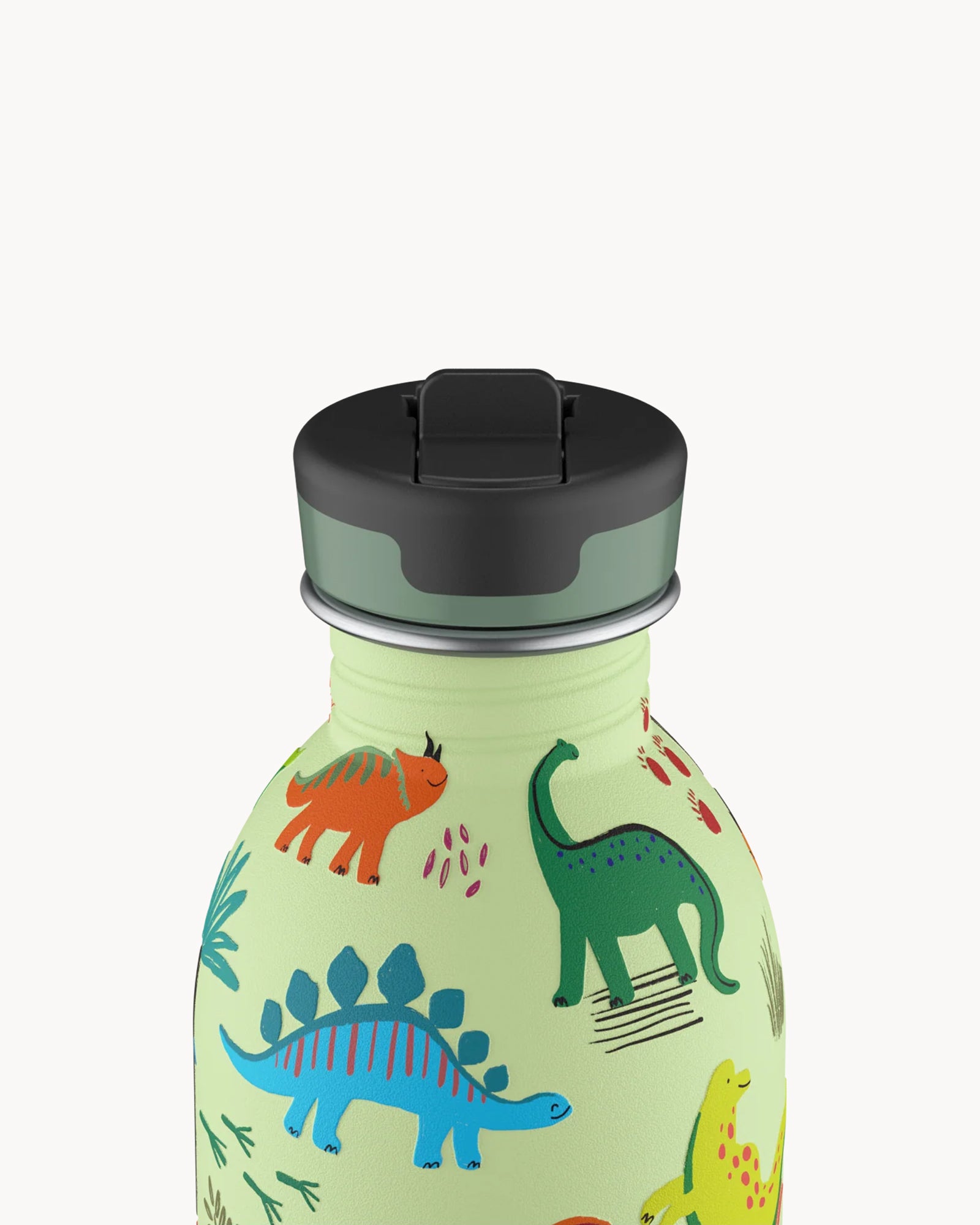 24Bottles Kids 250 ml rozsdamentes acél kulacs szívószálas kupakkal - Jurassic Friends