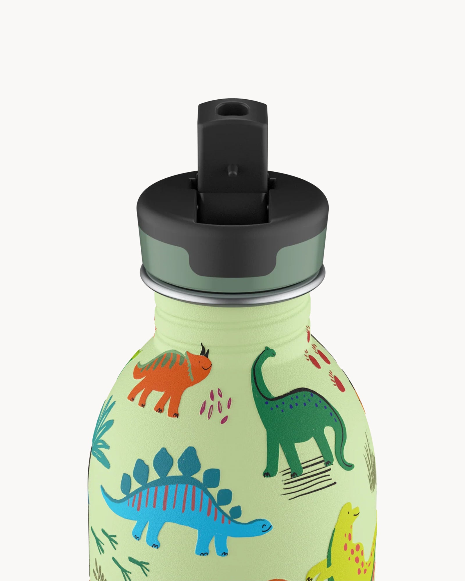 24Bottles Kids 250 ml rozsdamentes acél kulacs szívószálas kupakkal - Jurassic Friends