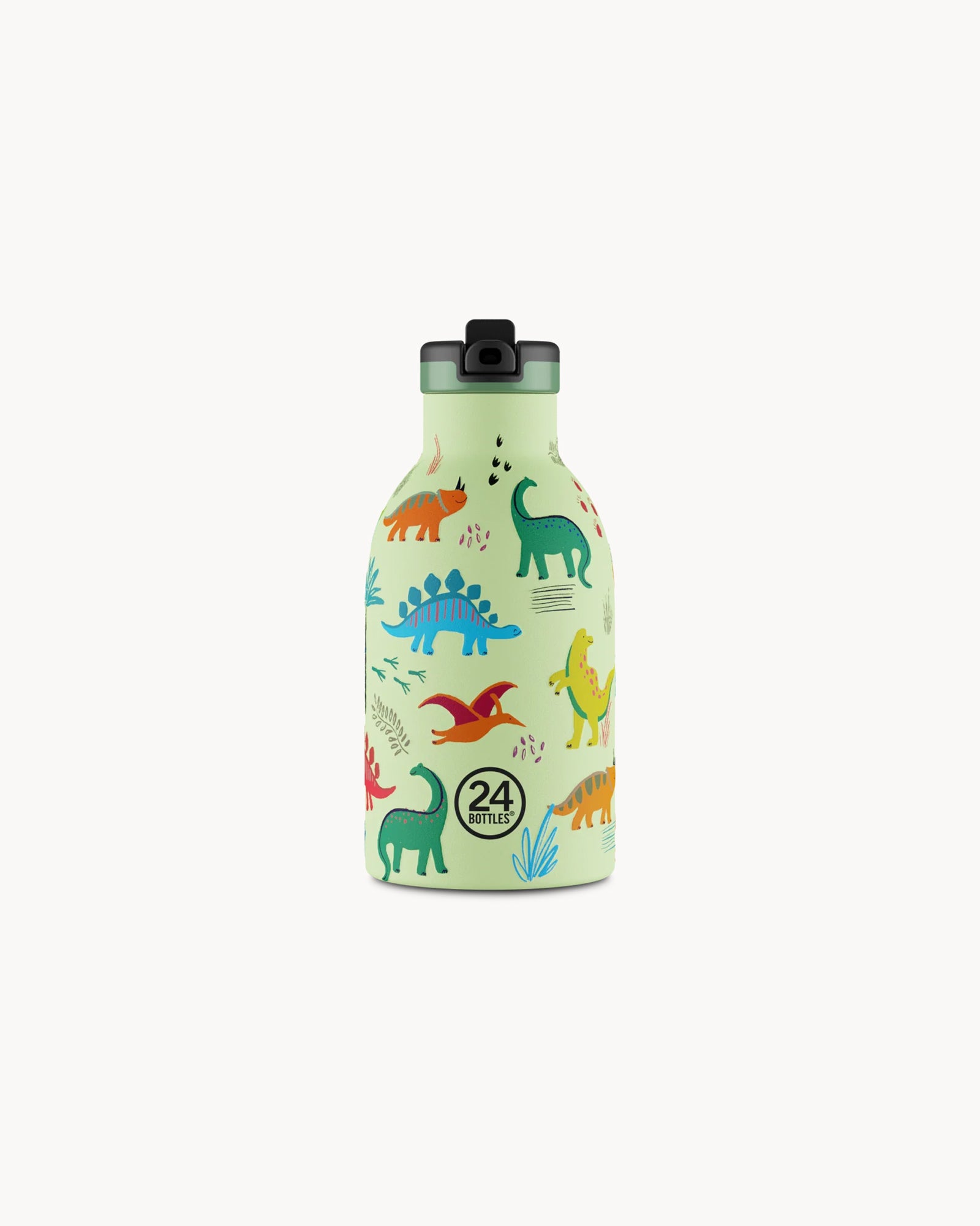 24Bottles Kids 330 ml rozsdamentes acél termosz szívószálas kupakkal - Jurassic Friends