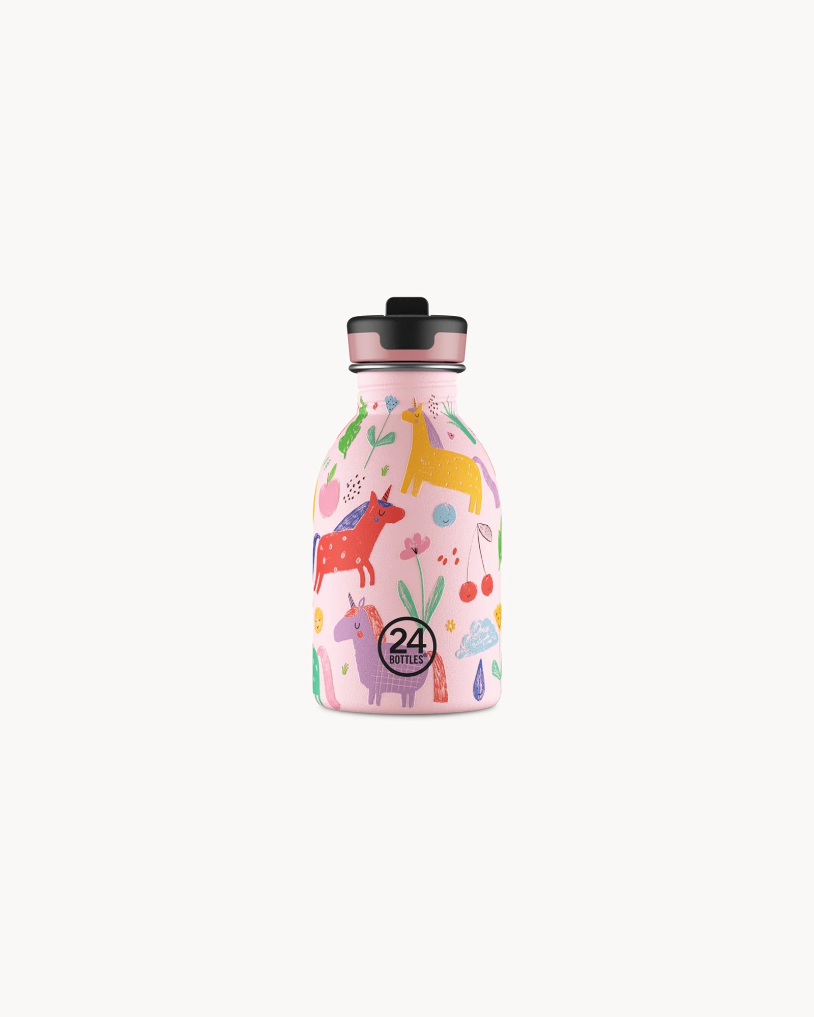 24Bottles Kids 250 ml rozsdamentes acél kulacs szívószálas kupakkal - Magic Friends