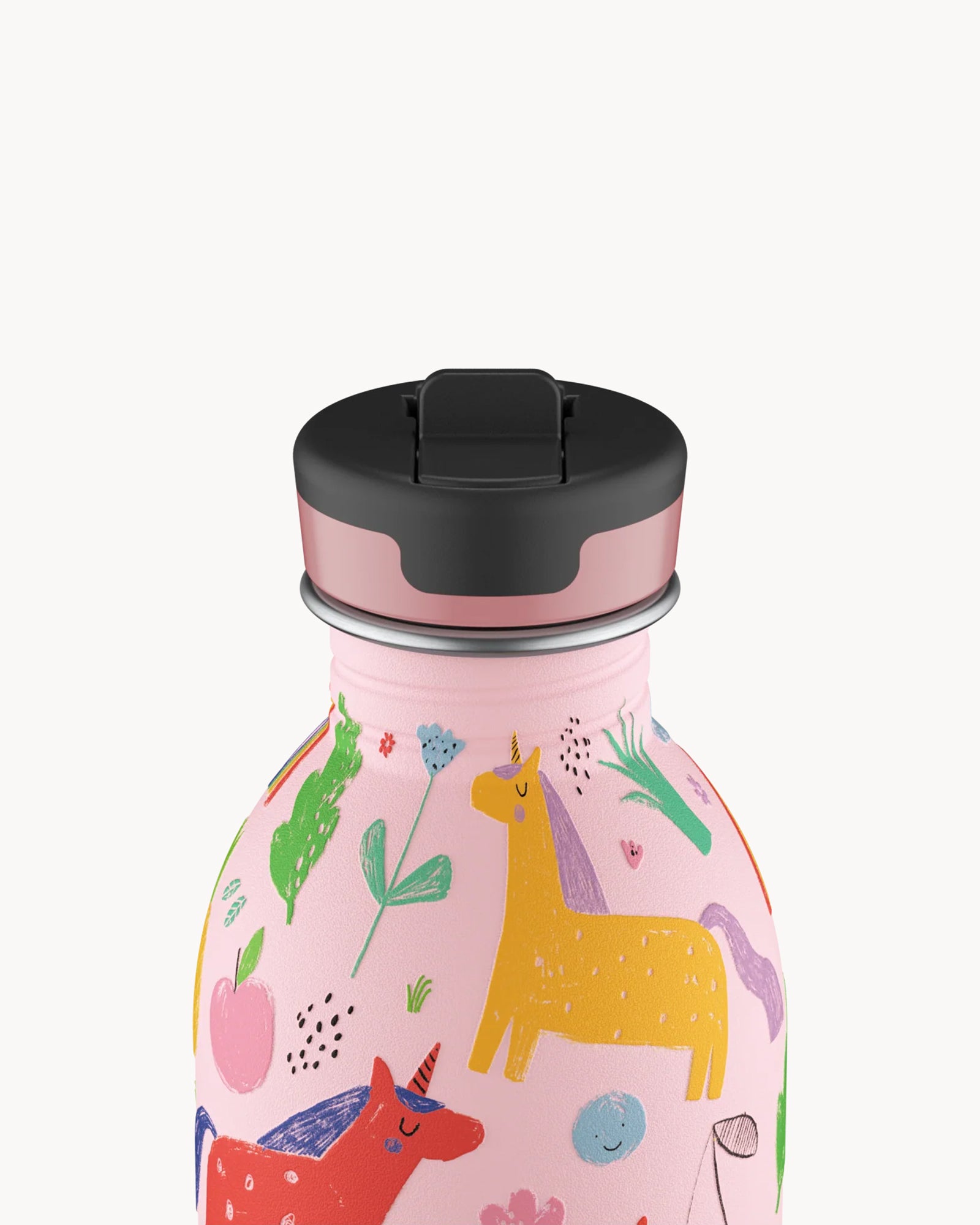 24Bottles Kids 250 ml rozsdamentes acél kulacs szívószálas kupakkal - Magic Friends