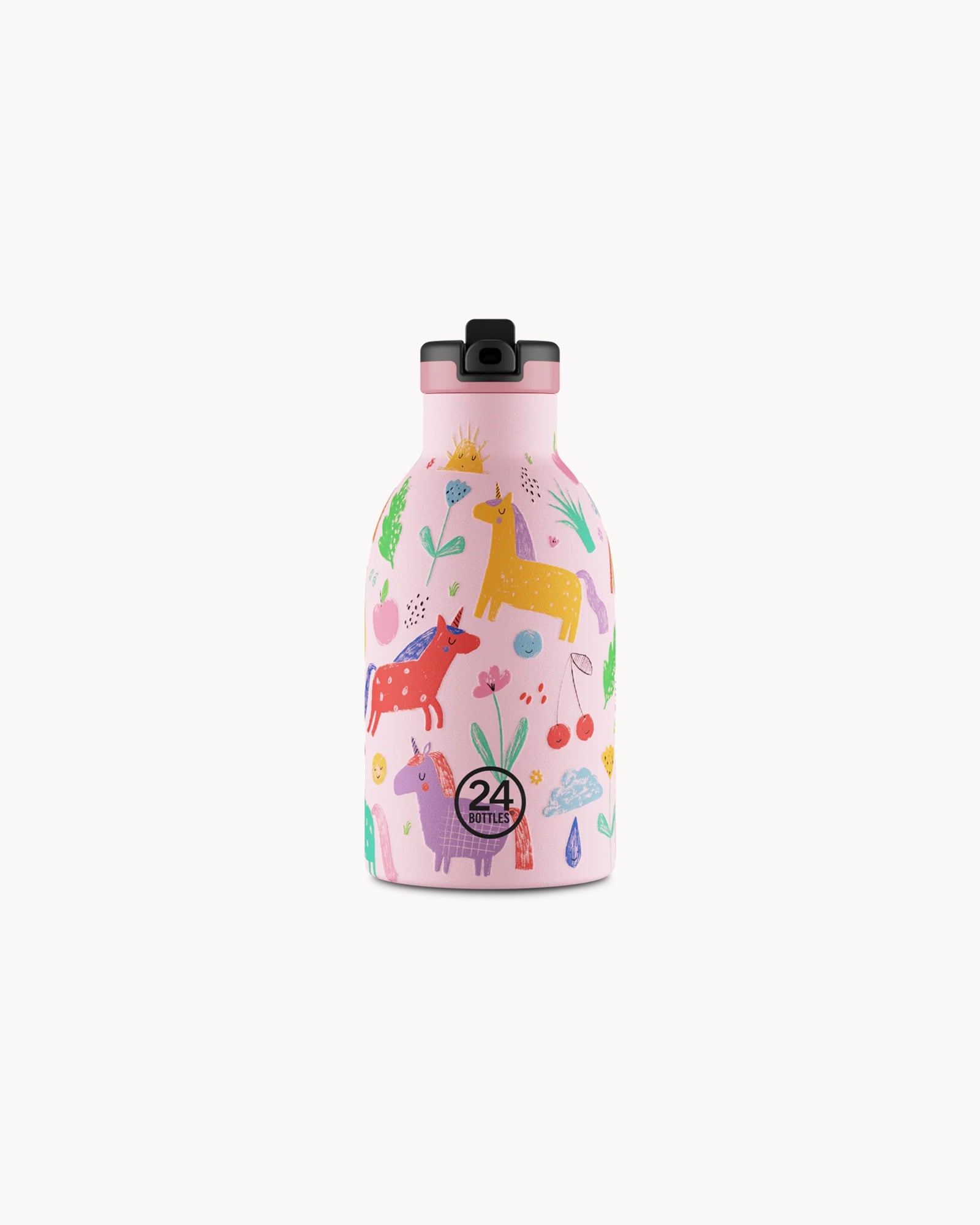 24Bottles Kids 330 ml rozsdamentes acél termosz szívószálas kupakkal - Magic Friends