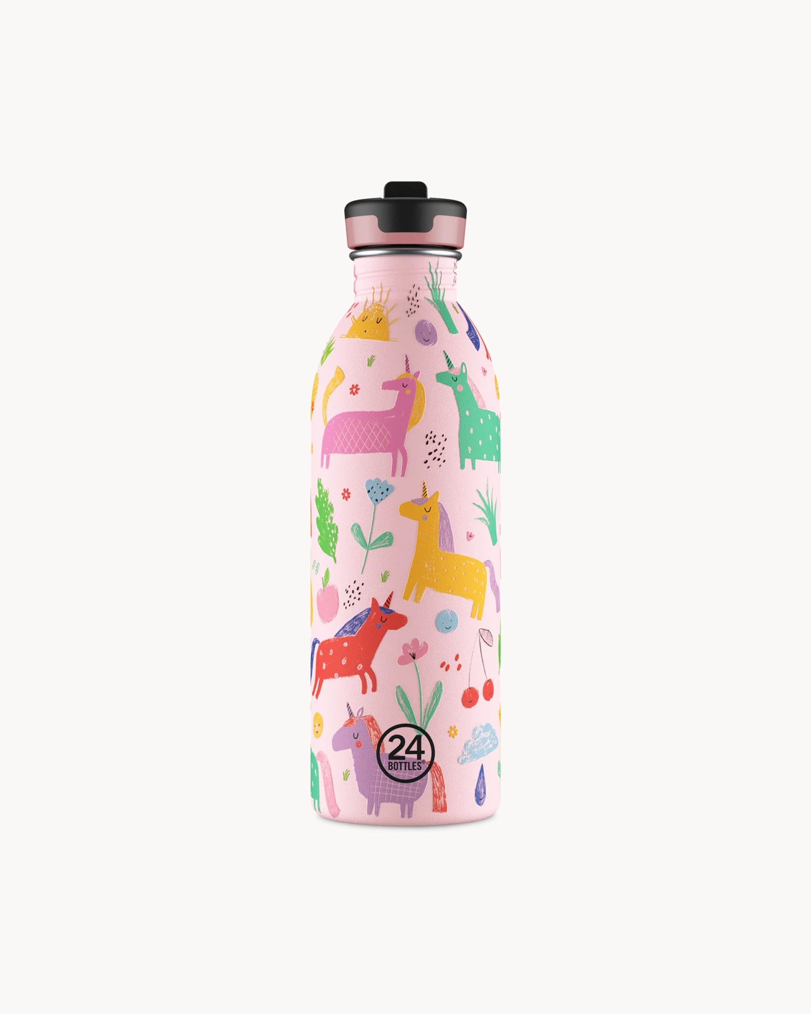 24Bottles Kids 500 ml rozsdamentes acél kulacs szívószálas kupakkal - Magic Friends