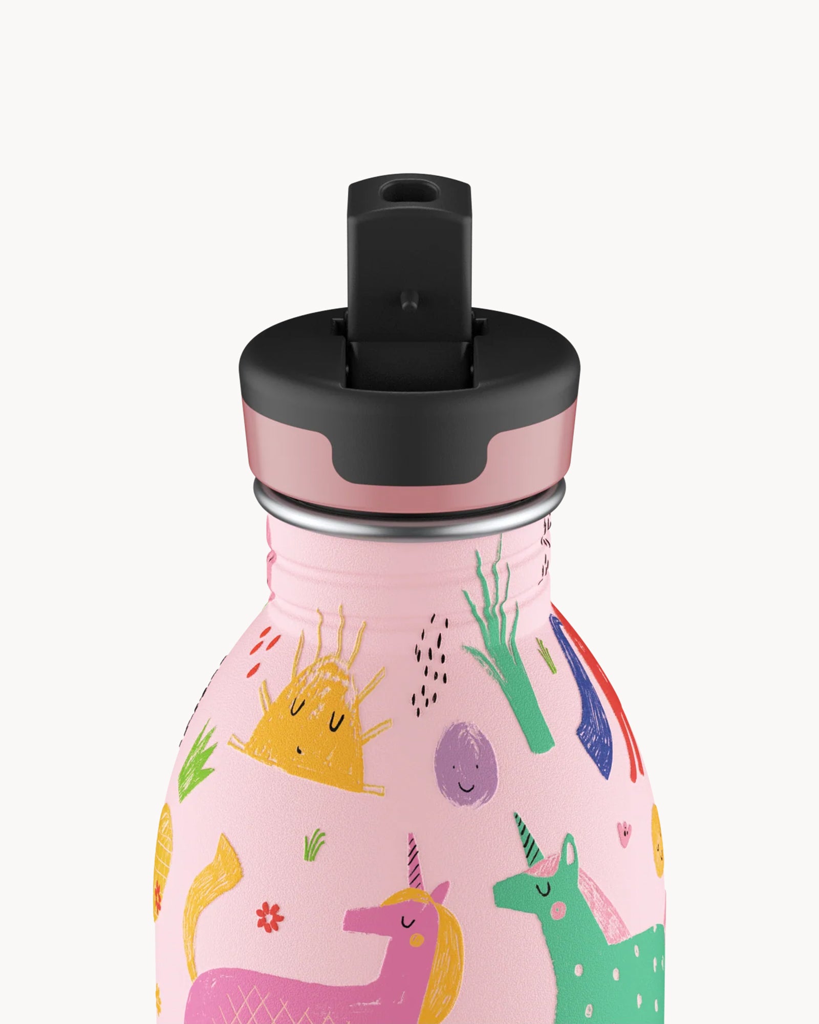 24Bottles Kids 500 ml rozsdamentes acél kulacs szívószálas kupakkal - Magic Friends