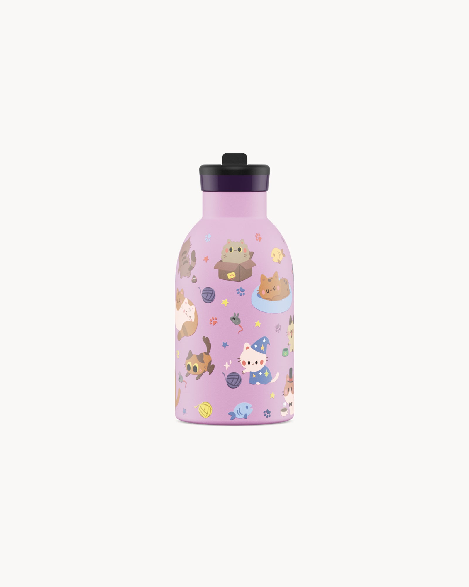 24Bottles Kids 330 ml rozsdamentes acél termosz szívószálas kupakkal - Meow Friends