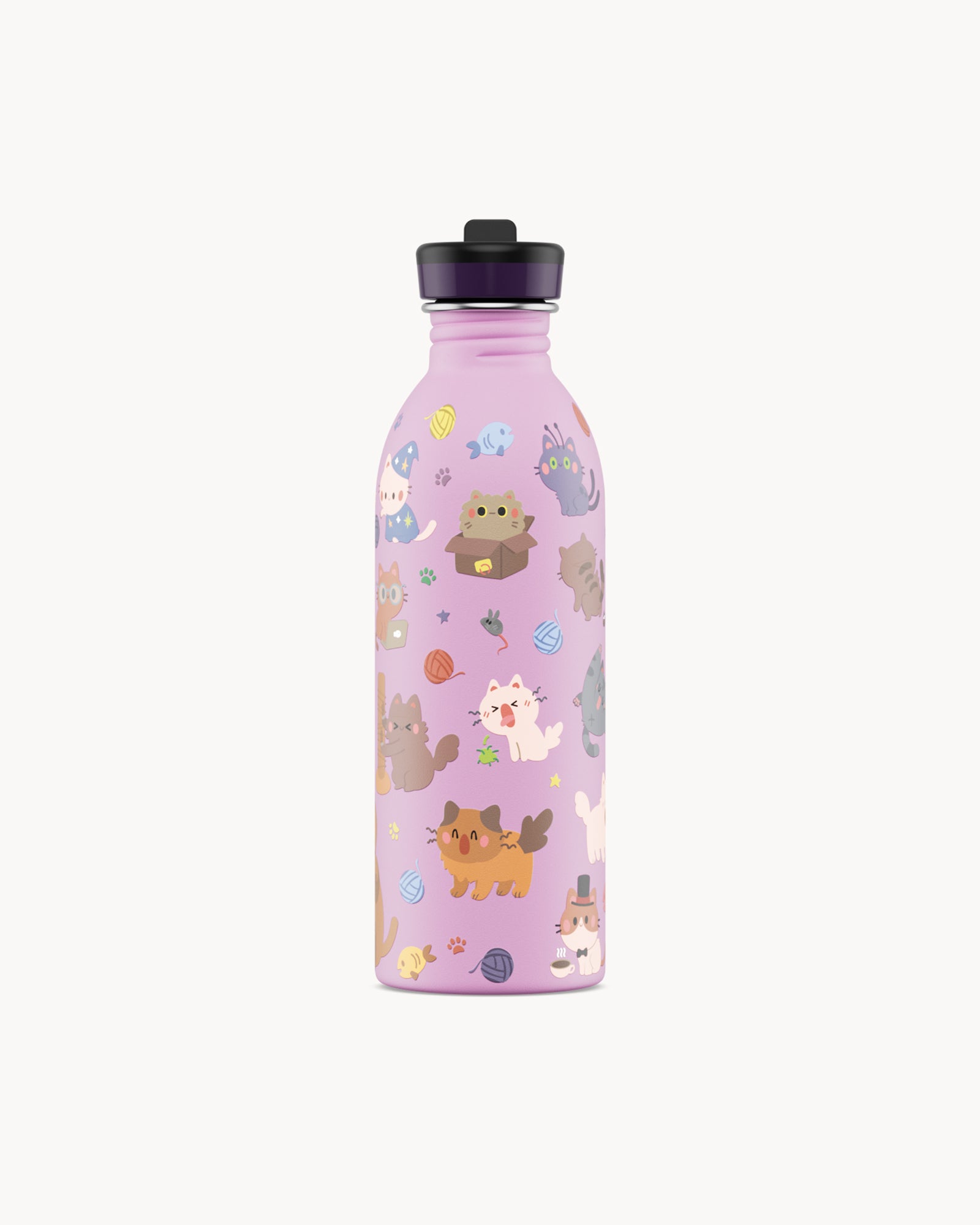 24Bottles Kids 500 ml rozsdamentes acél kulacs szívószálas kupakkal - Meow Friends